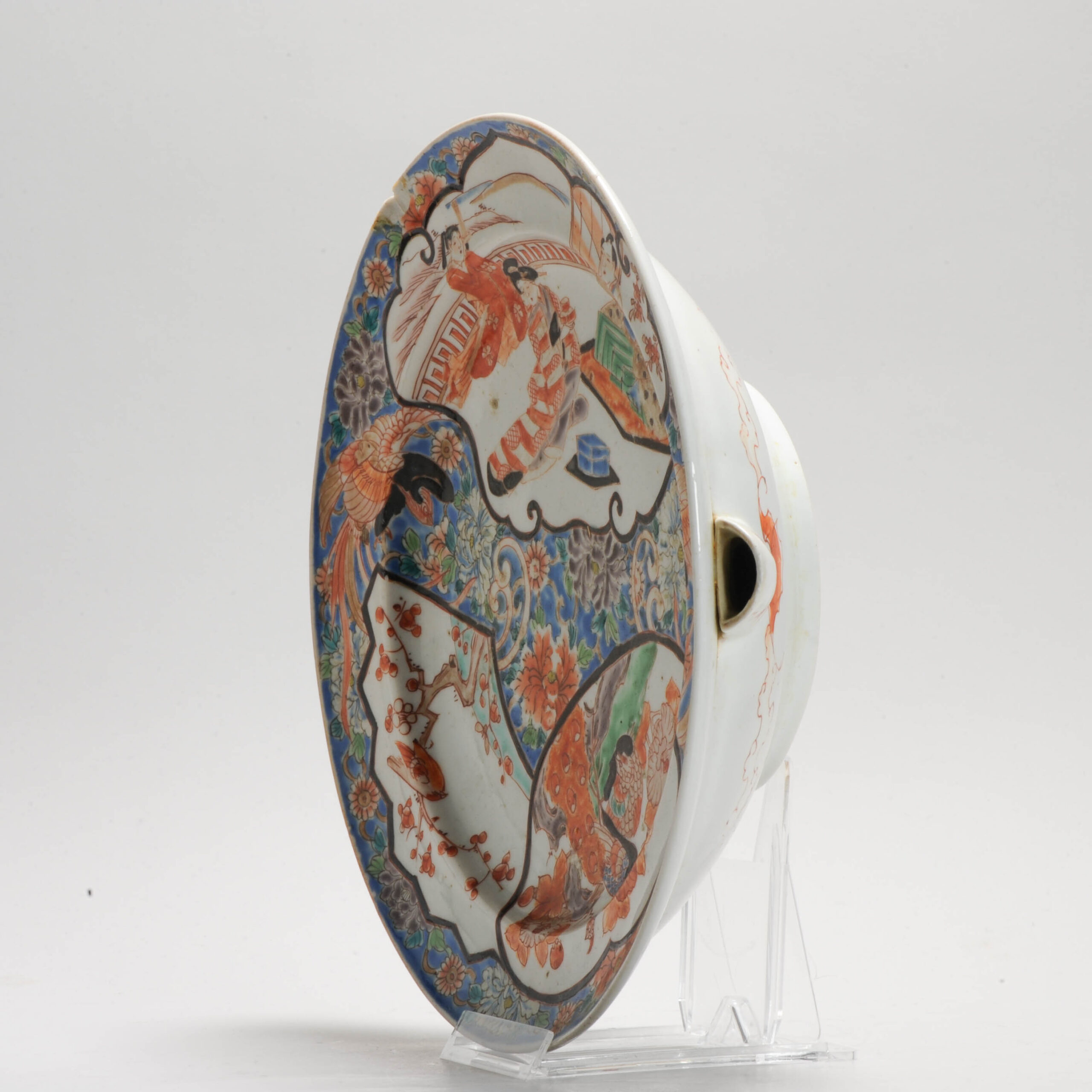 Great 19C Japanese Hichozan Shinpo zo Plate Warm Water Warrior - Image 11