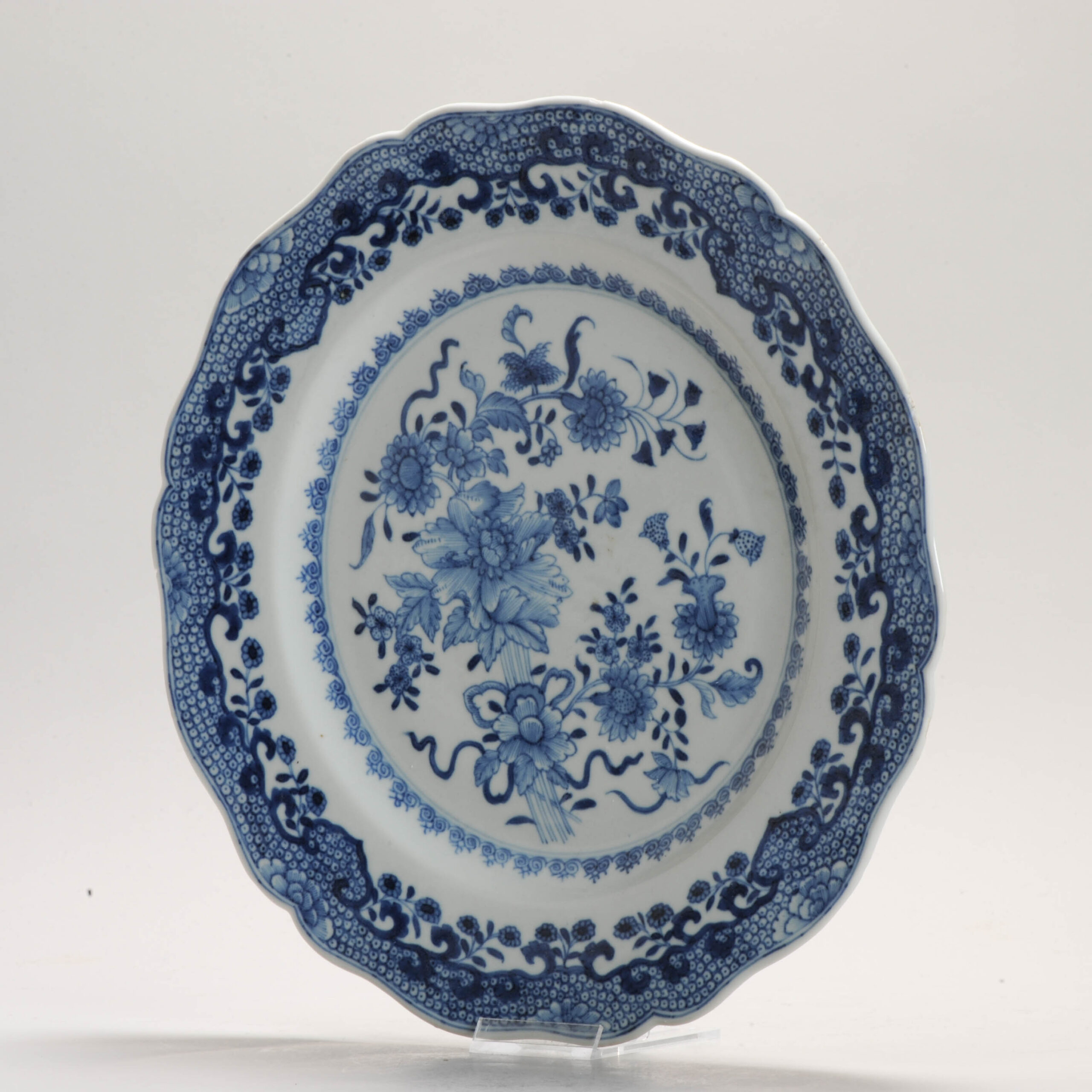 Antique Plate 18th Century Chinese Porcelain Blue and White Garden Qianlong - Image 12