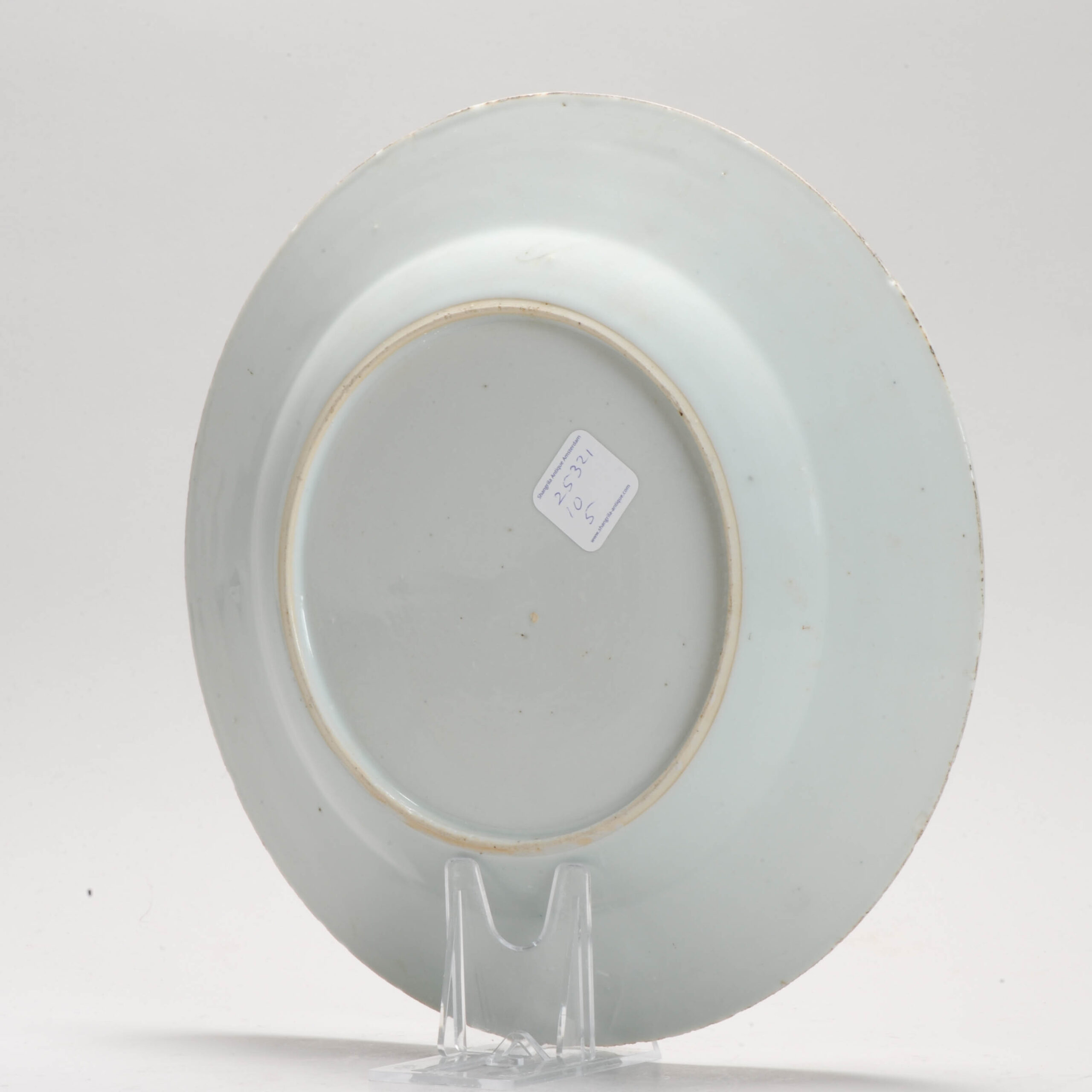 Antique Plate 18th Century Chinese Porcelain Blue and White Flower Qianlong Yongzheng - Image 12