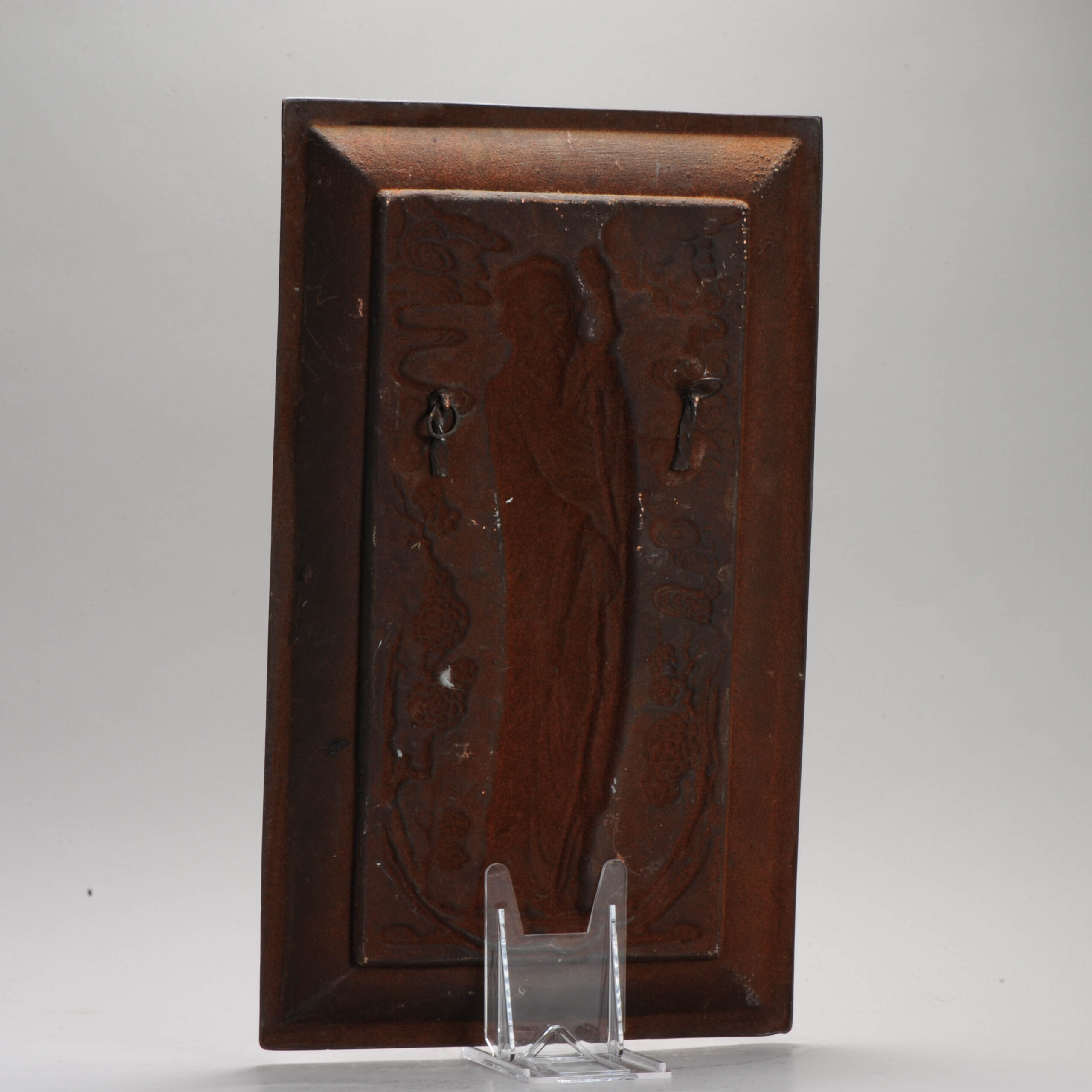 Antique Chinese Bronze / Copper Pressed plaque China 19th or 20th c - Image 5