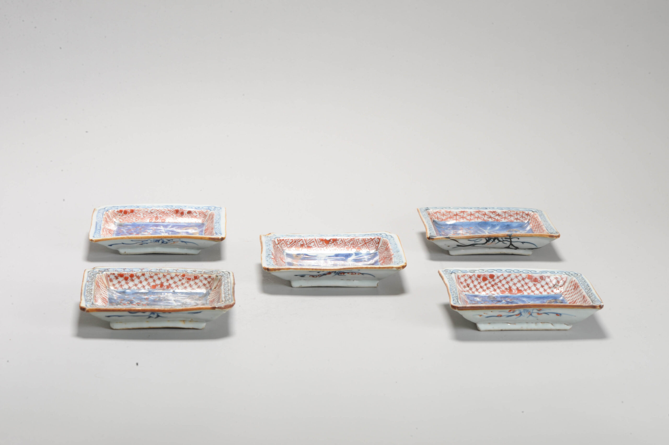 Unusual 17C Chinese Porcelain Ming Period Kaiseki Set Square dish Three Friends of Winter - Image 17