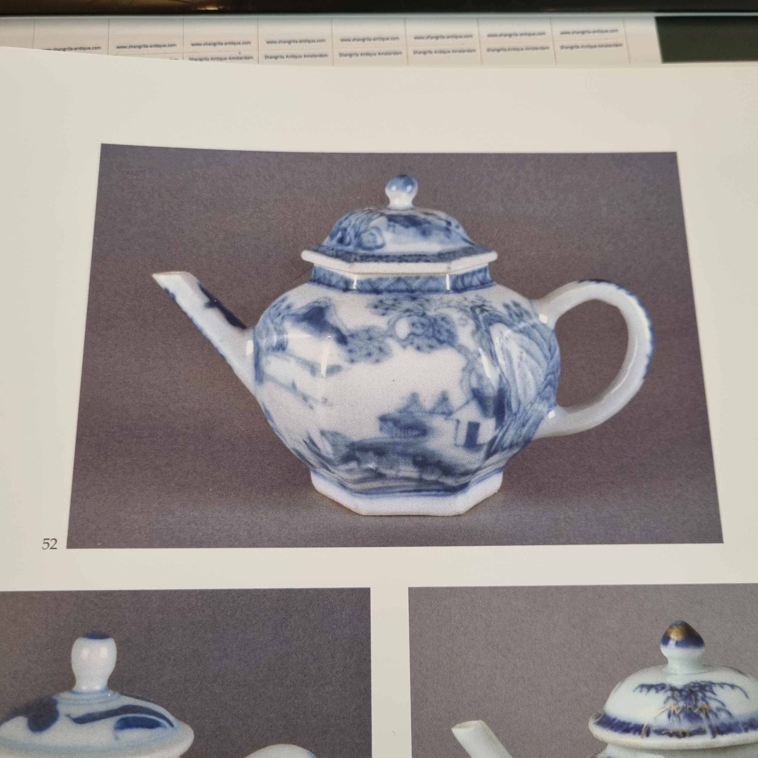 Antique 18C Yongzheng Period Chinese Porcelain Hexagonal Teapot Blue and White