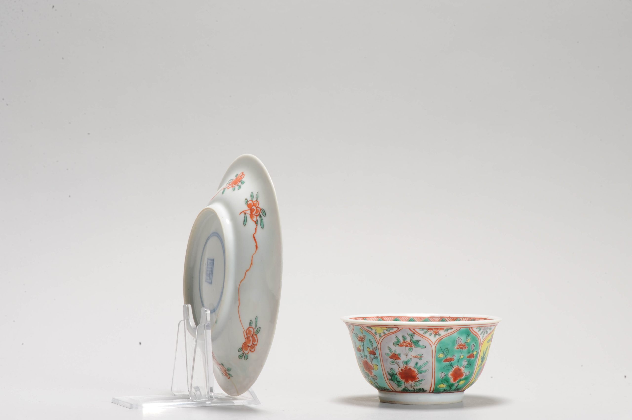 Antique 17C Chinese Porcelain Wucai Famille verte Dish and Lotus - Image 9
