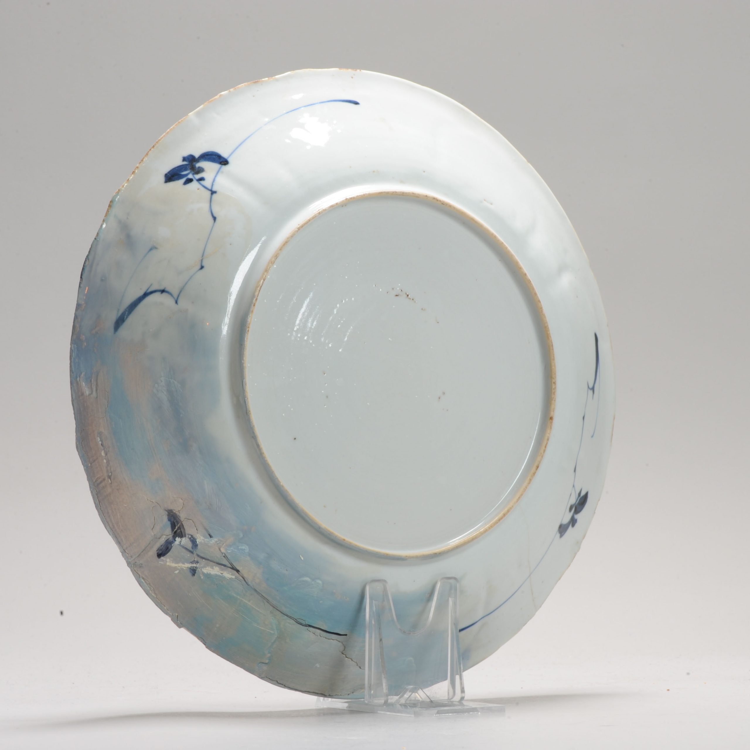 Antique Plate 17/18th Century Chinese Porcelain Blue and White Kangxi Period - Image 8