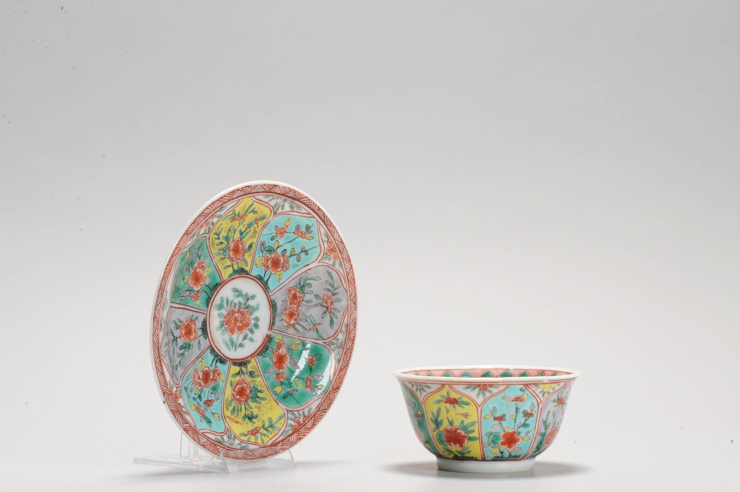 Antique 17C Chinese Porcelain Wucai Famille verte Dish and Lotus - Image 6