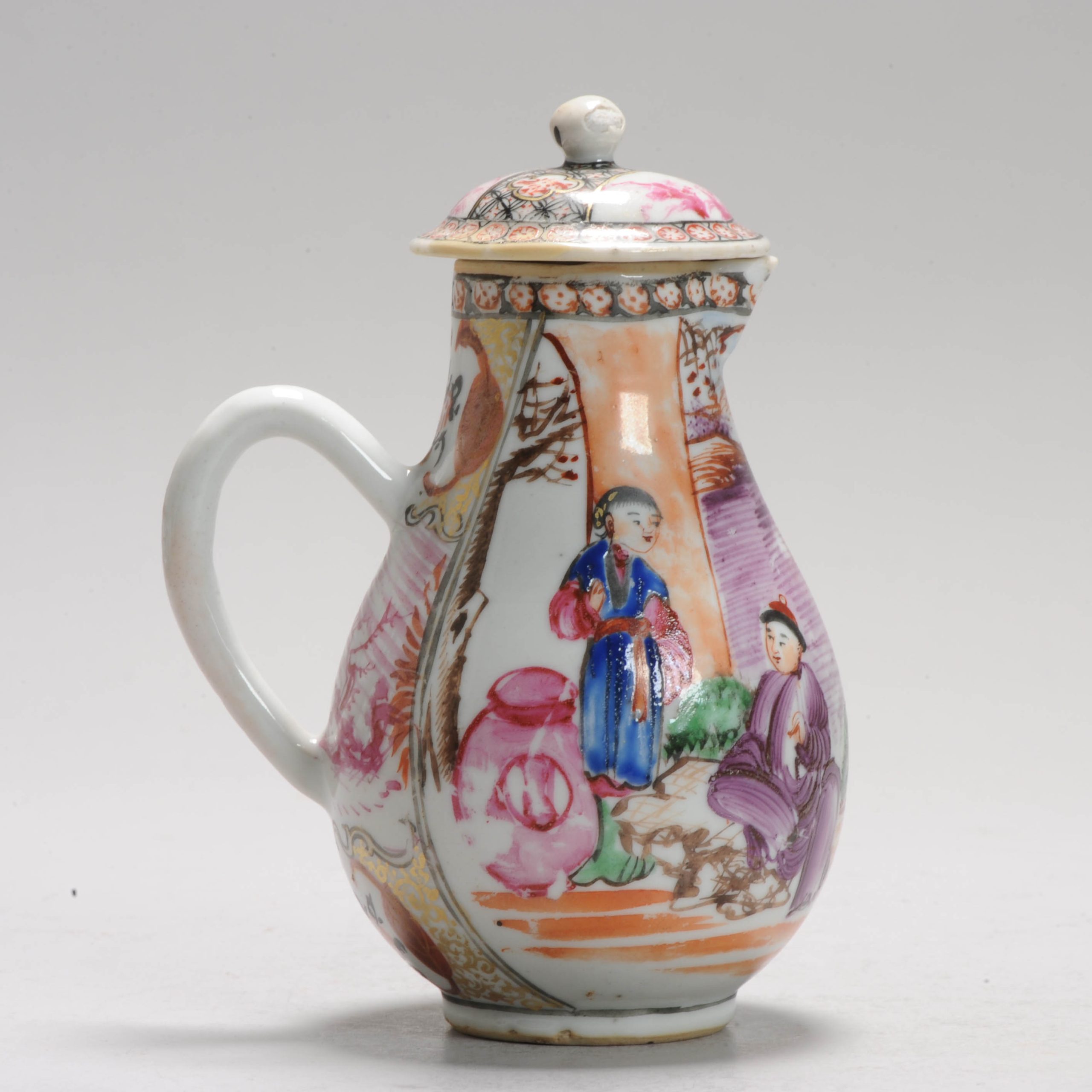 Antique 18C Chinese Porcelain MANDARIN Tea Creamer Chine de Commande Qianlong - Image 13