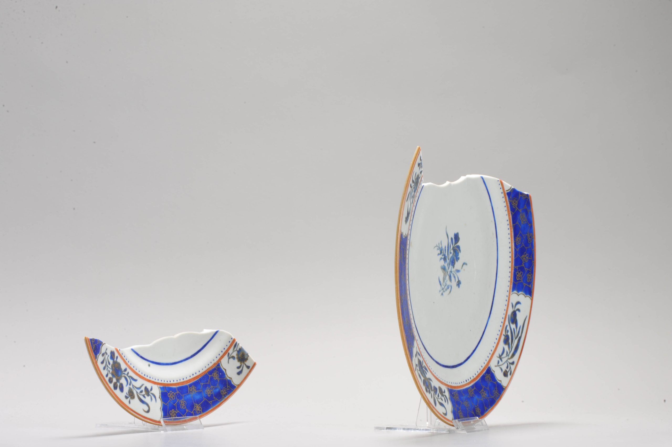Antique Ca 1780-1800 Chinese Porcelain Qianlong/Jiaqing overglaze Blue Floral Dish - Image 3