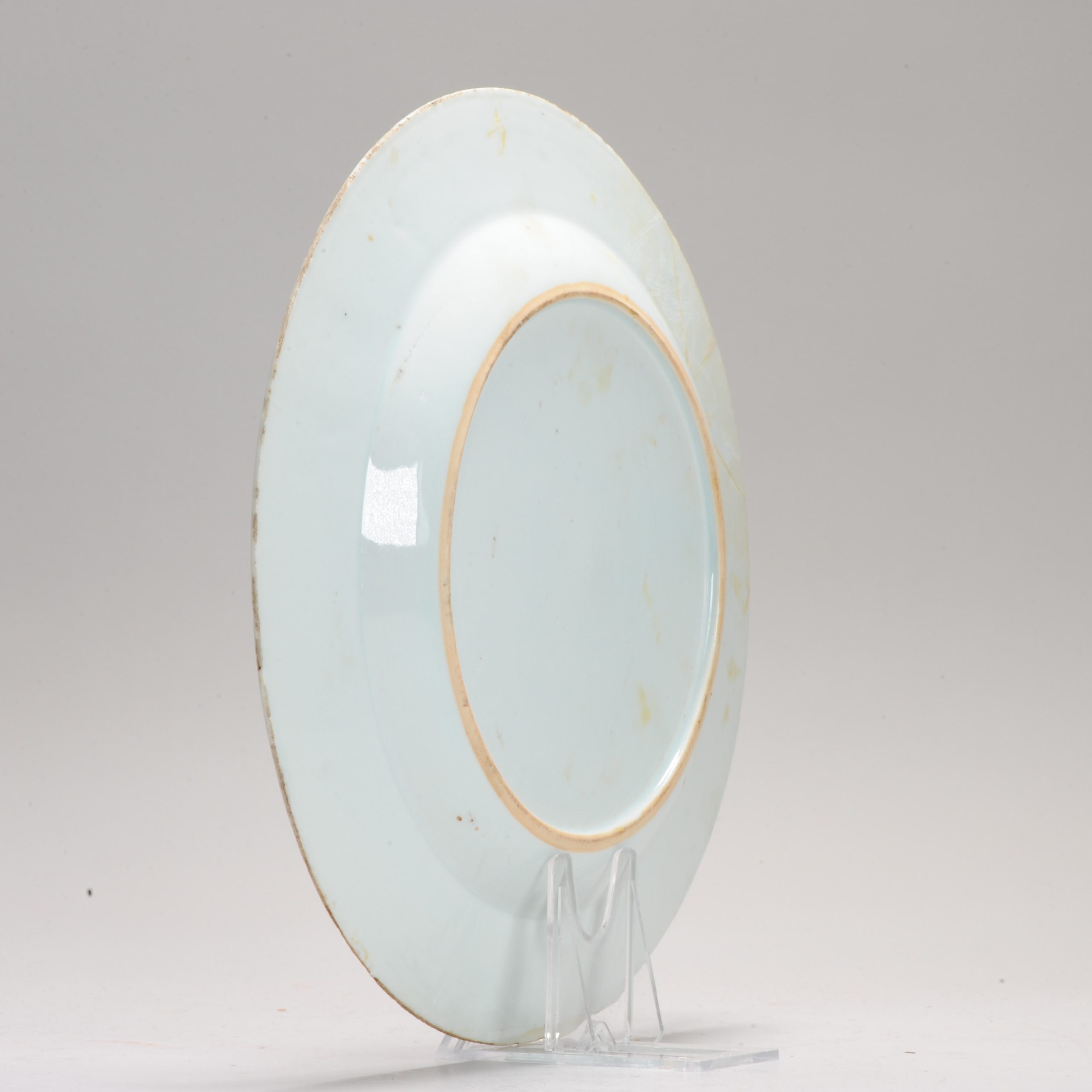 Antique Plate 18th Century Chinese Porcelain Blue and White Landscape Qianlong Yongzheng - Image 9