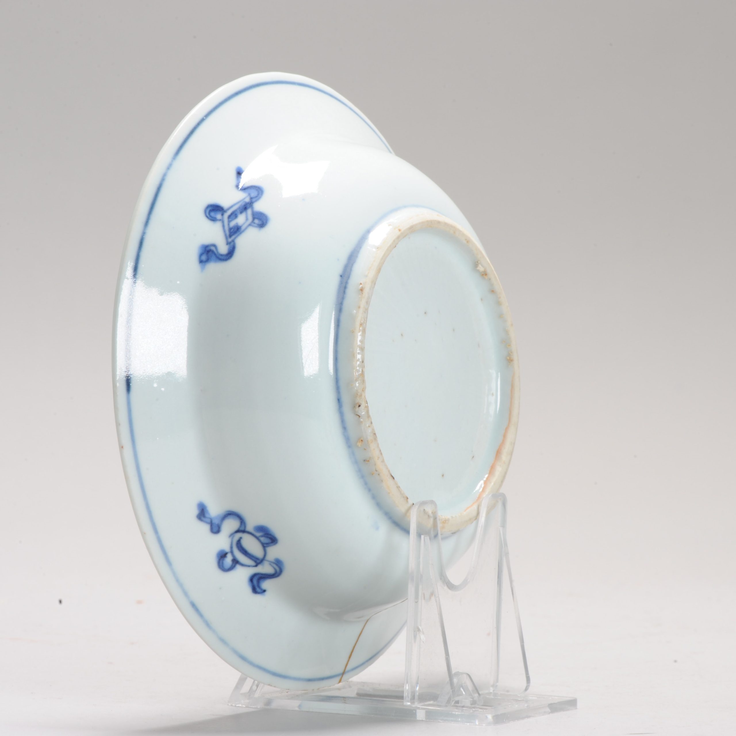 Antique Chinese 16-17th C Porcelain Ming Wanli China Klapmuts with figure - Image 9