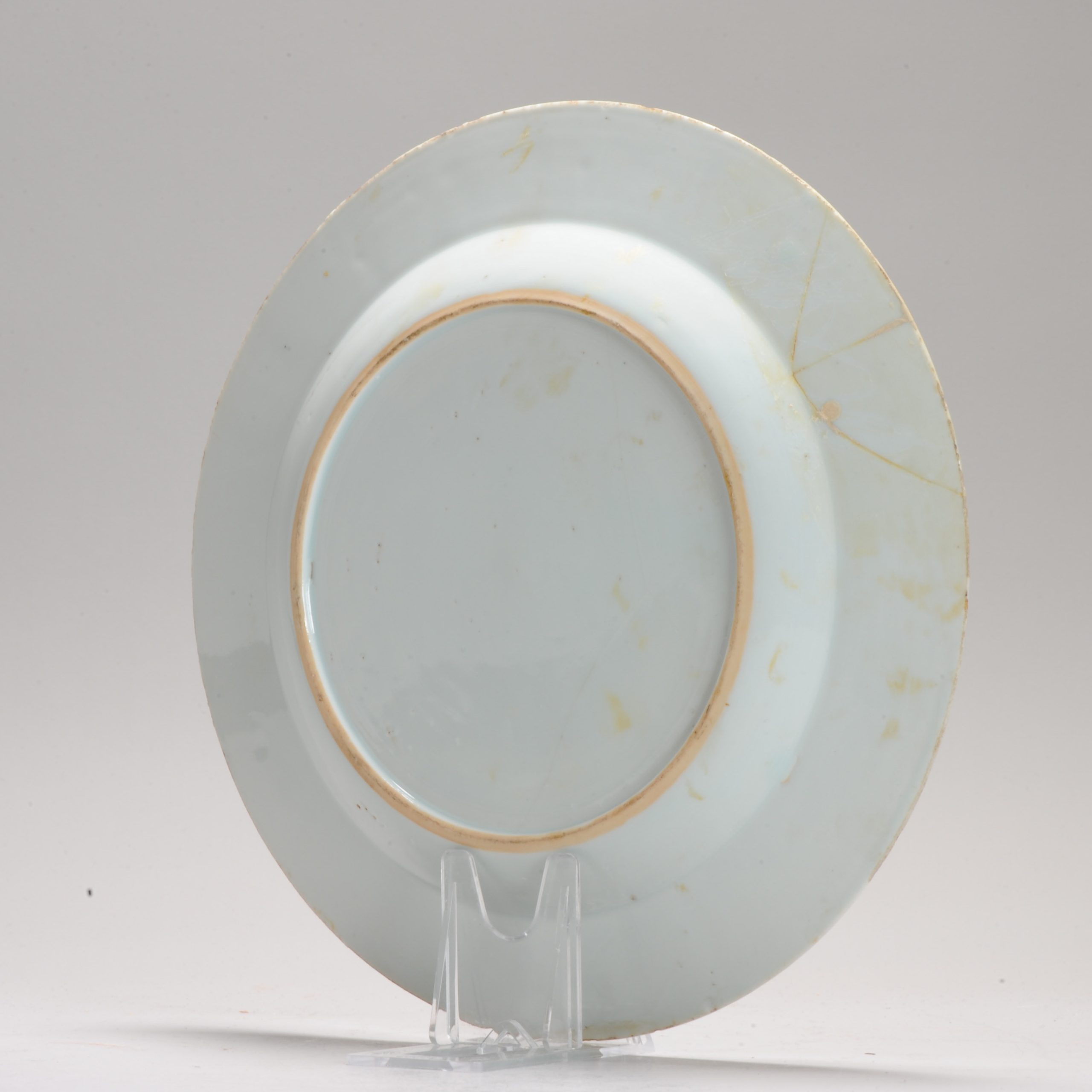 Antique Plate 18th Century Chinese Porcelain Blue and White Landscape Qianlong Yongzheng - Image 6