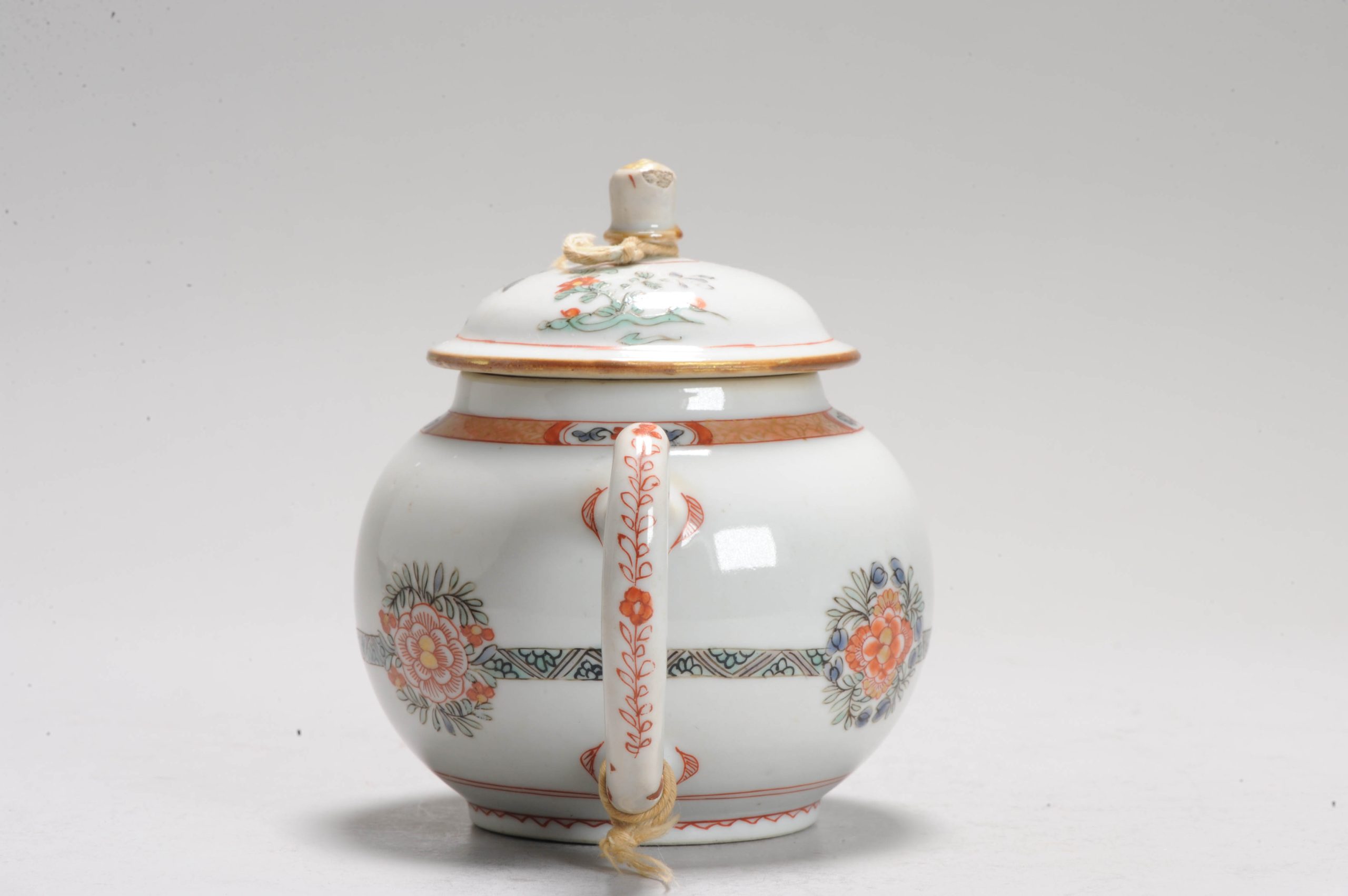 Antique Ca 1700 Chinese Porcelain Kangxi Famille Verte Rare Decorated Teapot - Image 11