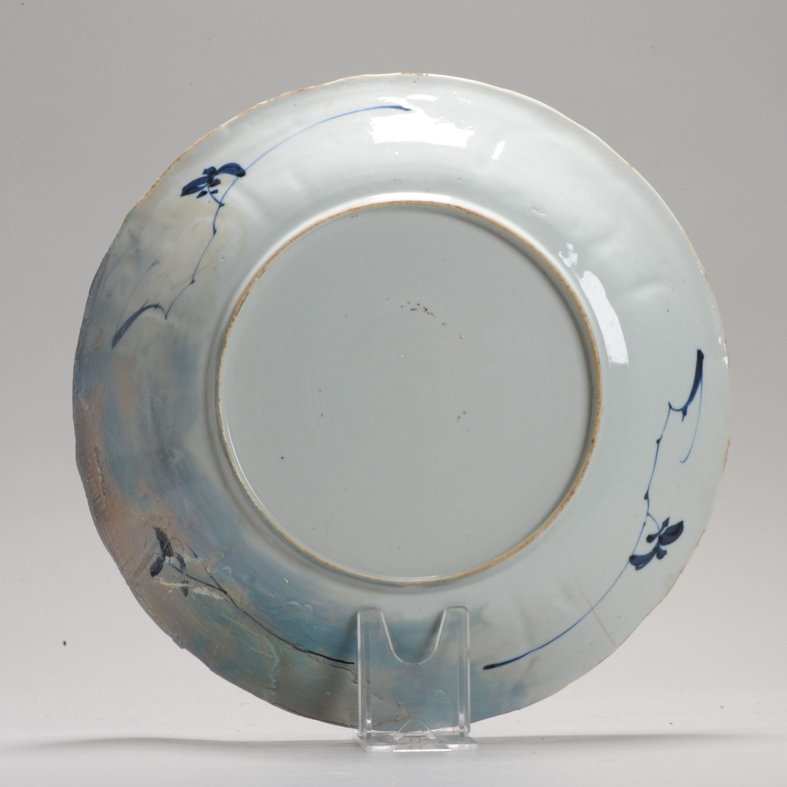 Antique Plate 17/18th Century Chinese Porcelain Blue and White Kangxi Period - Image 7