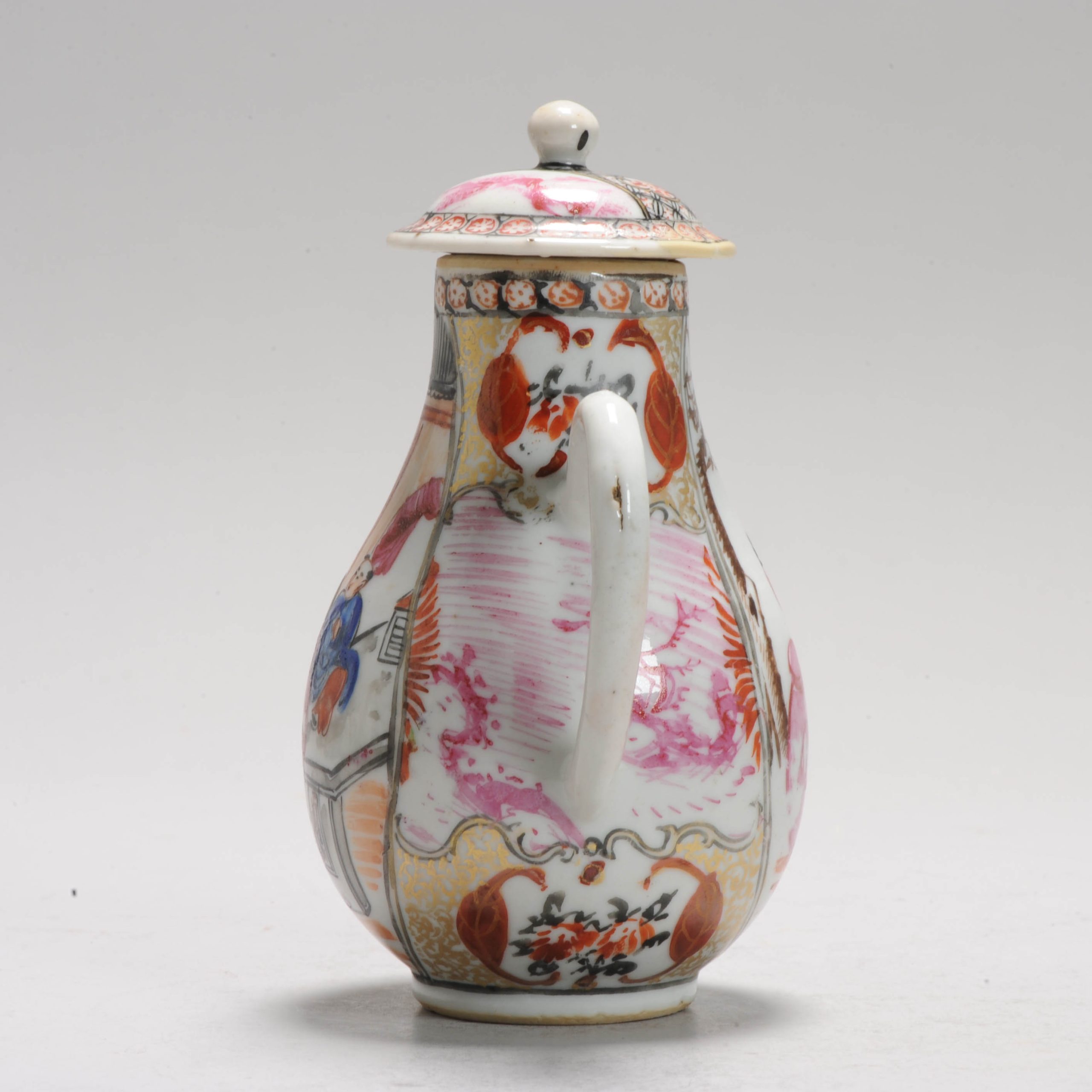 Antique 18C Chinese Porcelain MANDARIN Tea Creamer Chine de Commande Qianlong - Image 5