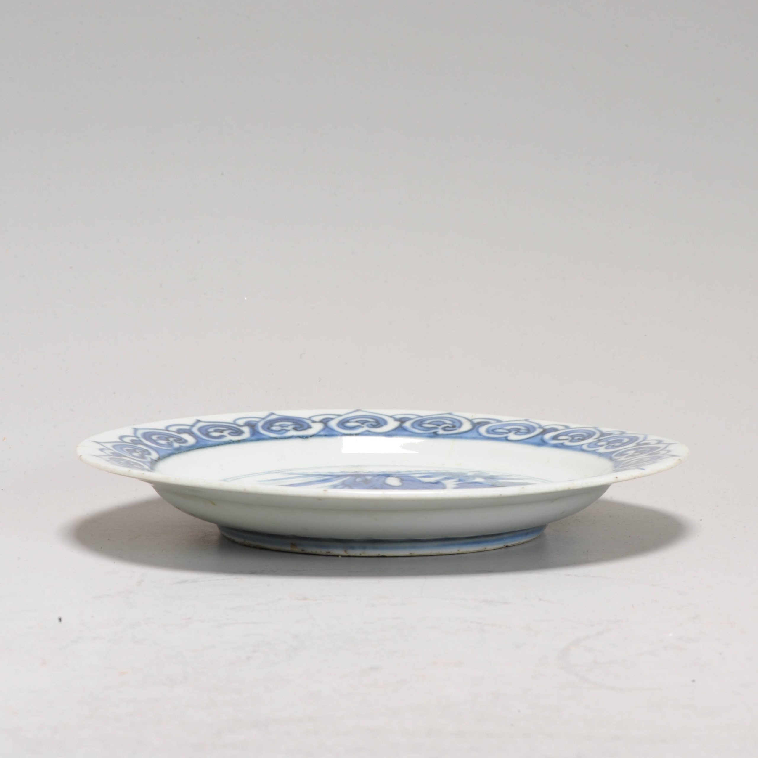 16C Antique Chinese Porcelain dish Ming period Flowers Rocks Ruyi Marked - Image 2
