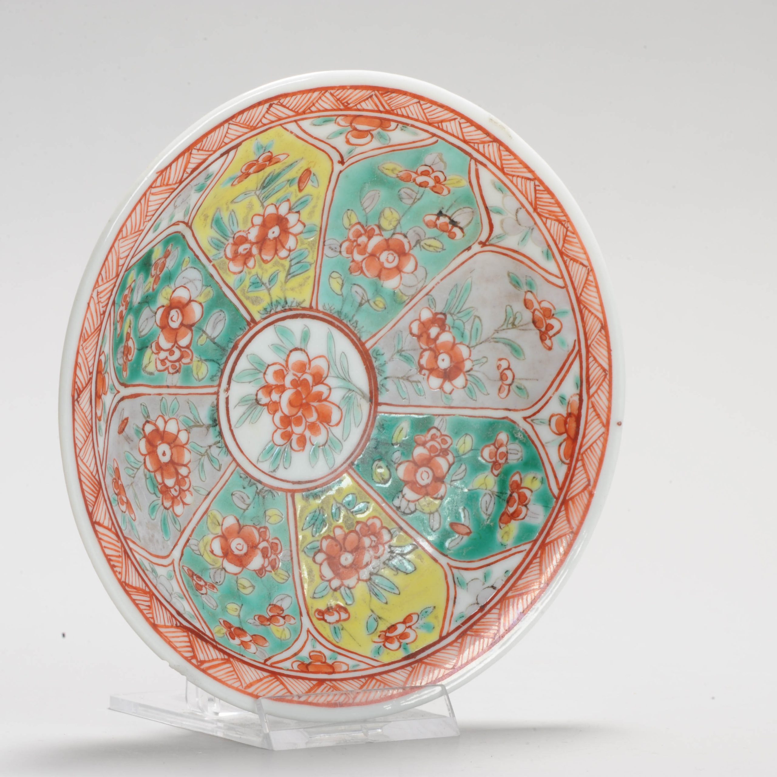 Antique 17C Chinese Porcelain Wucai Famille verte Dish and Lotus - Image 6