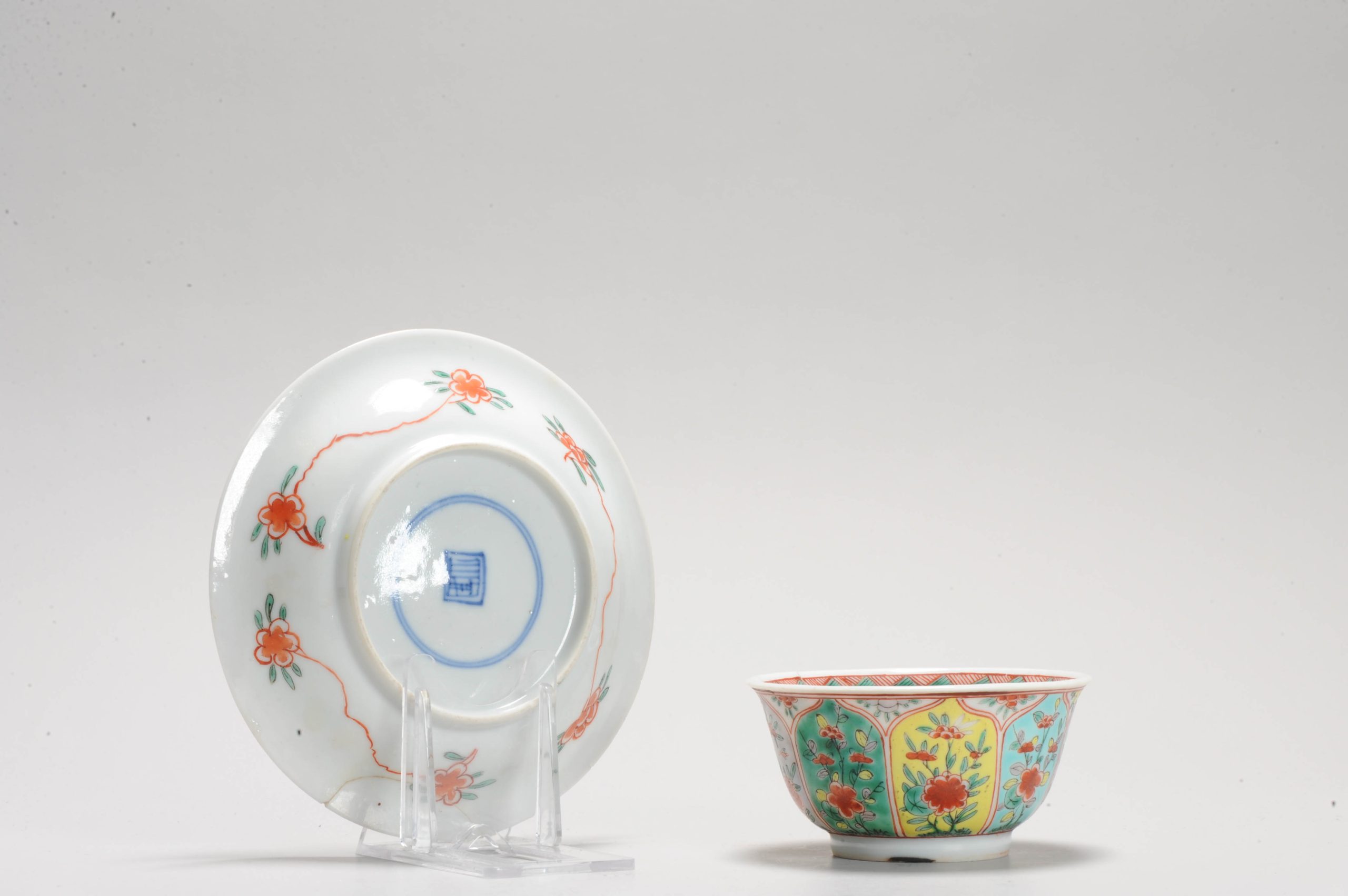 Antique 17C Chinese Porcelain Wucai Famille verte Dish and Lotus - Image 12