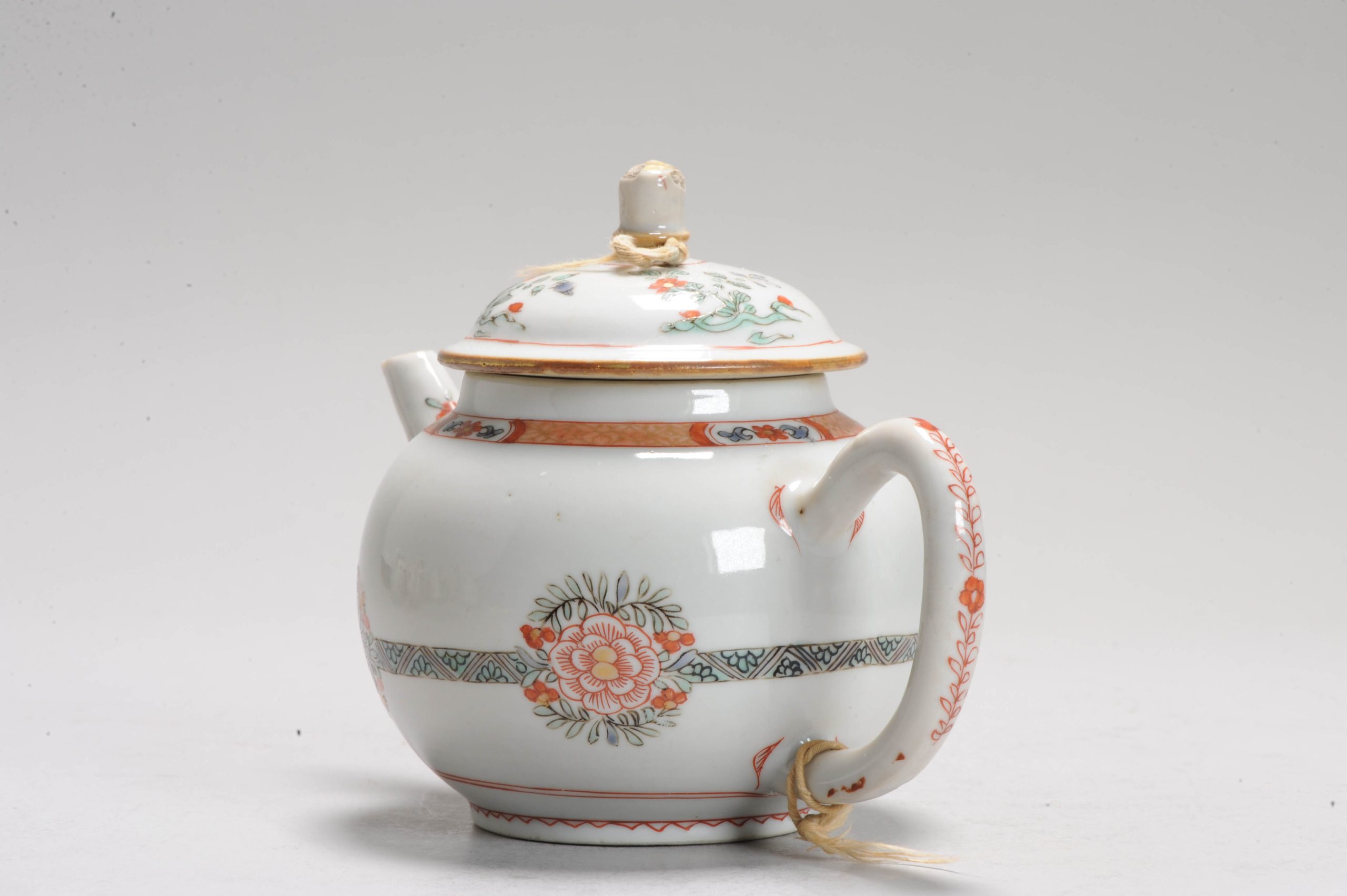 Antique Ca 1700 Chinese Porcelain Kangxi Famille Verte Rare Decorated Teapot - Image 12