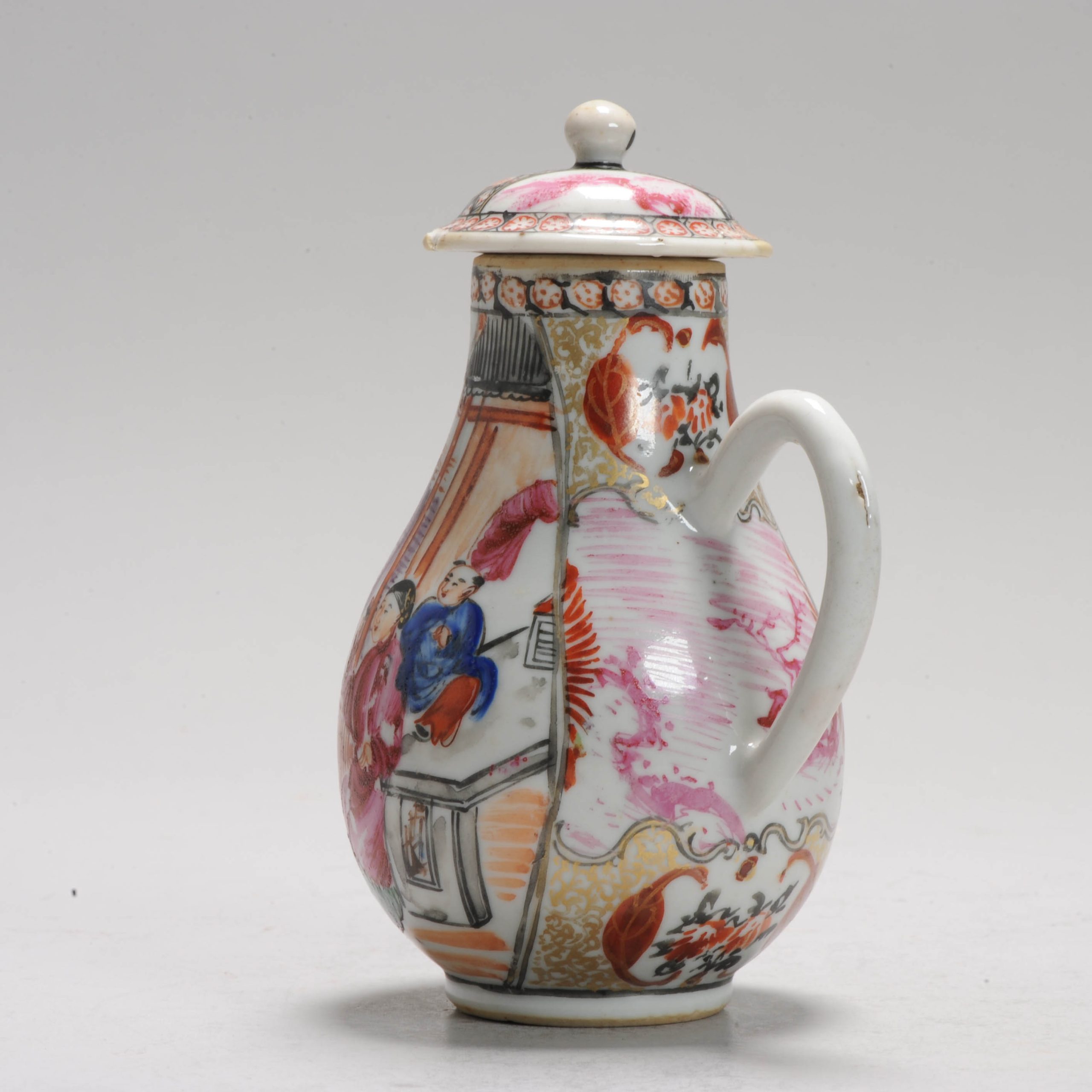 Antique 18C Chinese Porcelain MANDARIN Tea Creamer Chine de Commande Qianlong - Image 6