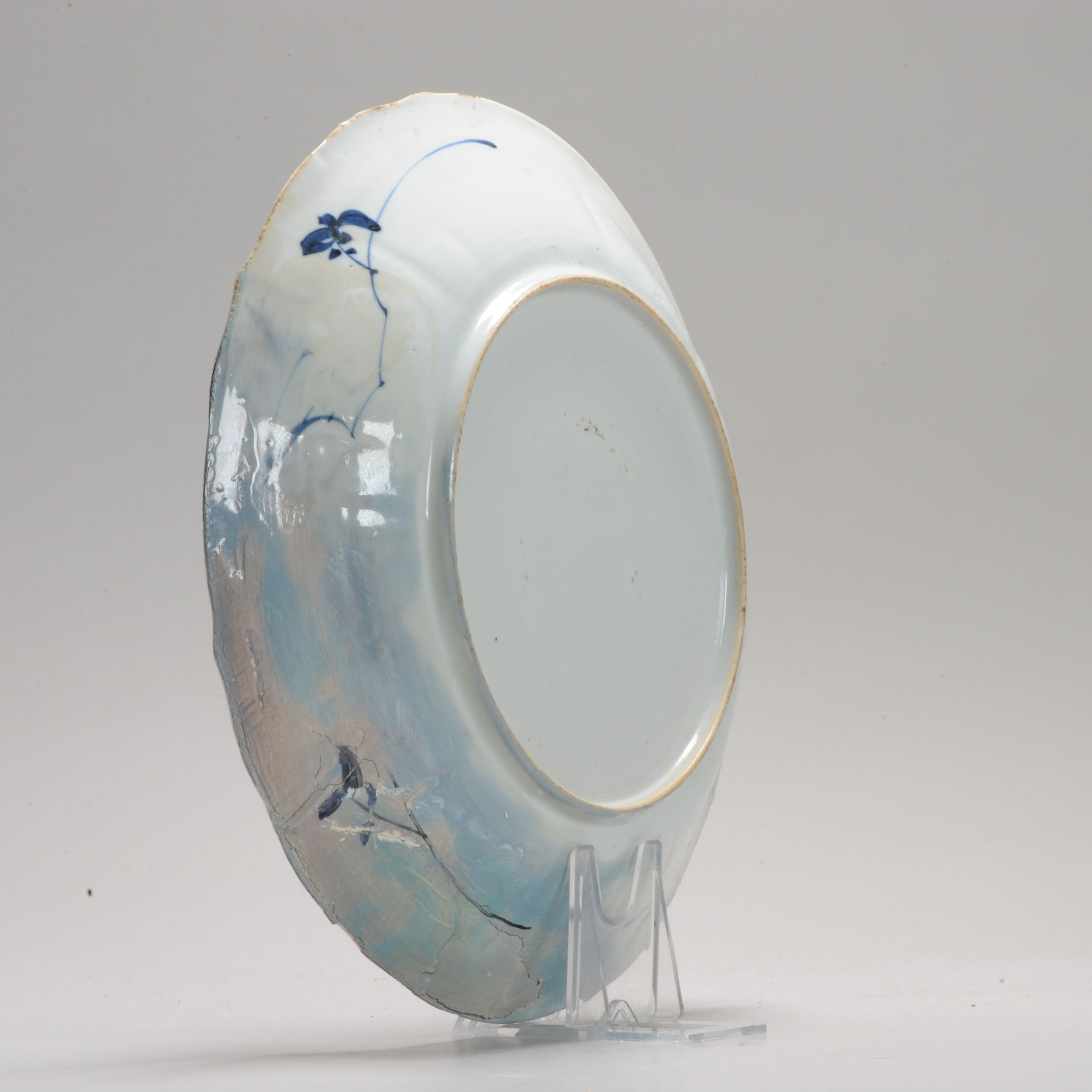 Antique Plate 17/18th Century Chinese Porcelain Blue and White Kangxi Period - Image 9