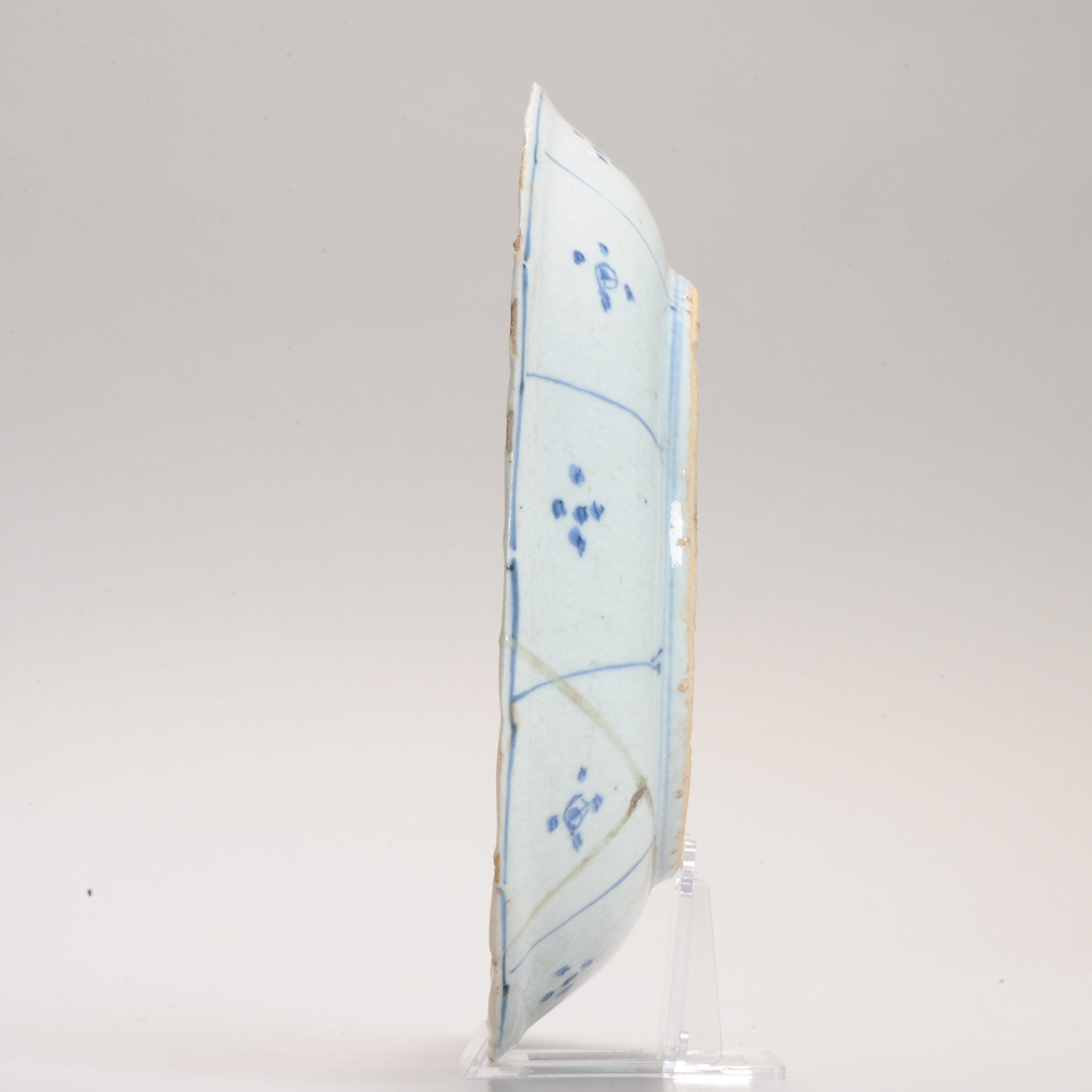 Antique Transitional Ming Chinese Porcelain Fenghuang Kraak dish Flowers Symbols - Image 10