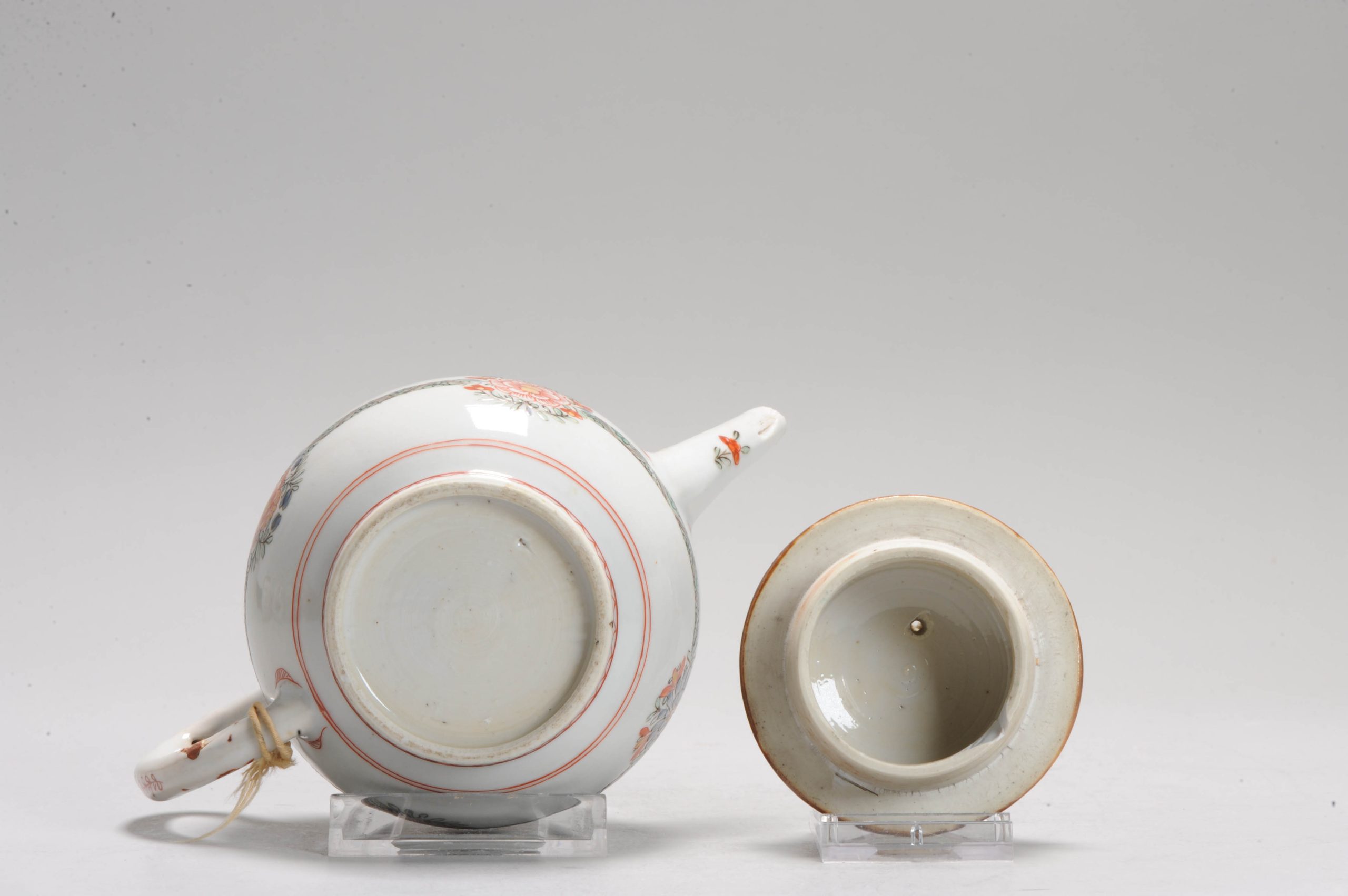 Antique Ca 1700 Chinese Porcelain Kangxi Famille Verte Rare Decorated Teapot - Image 2