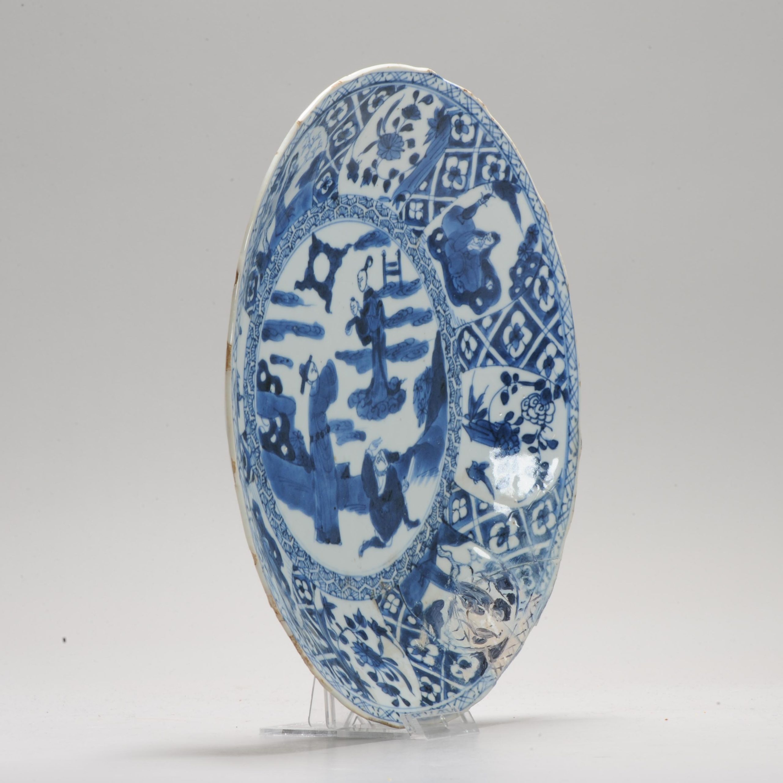 Antique Plate 17/18th Century Chinese Porcelain Blue and White Kangxi Period - Image 3