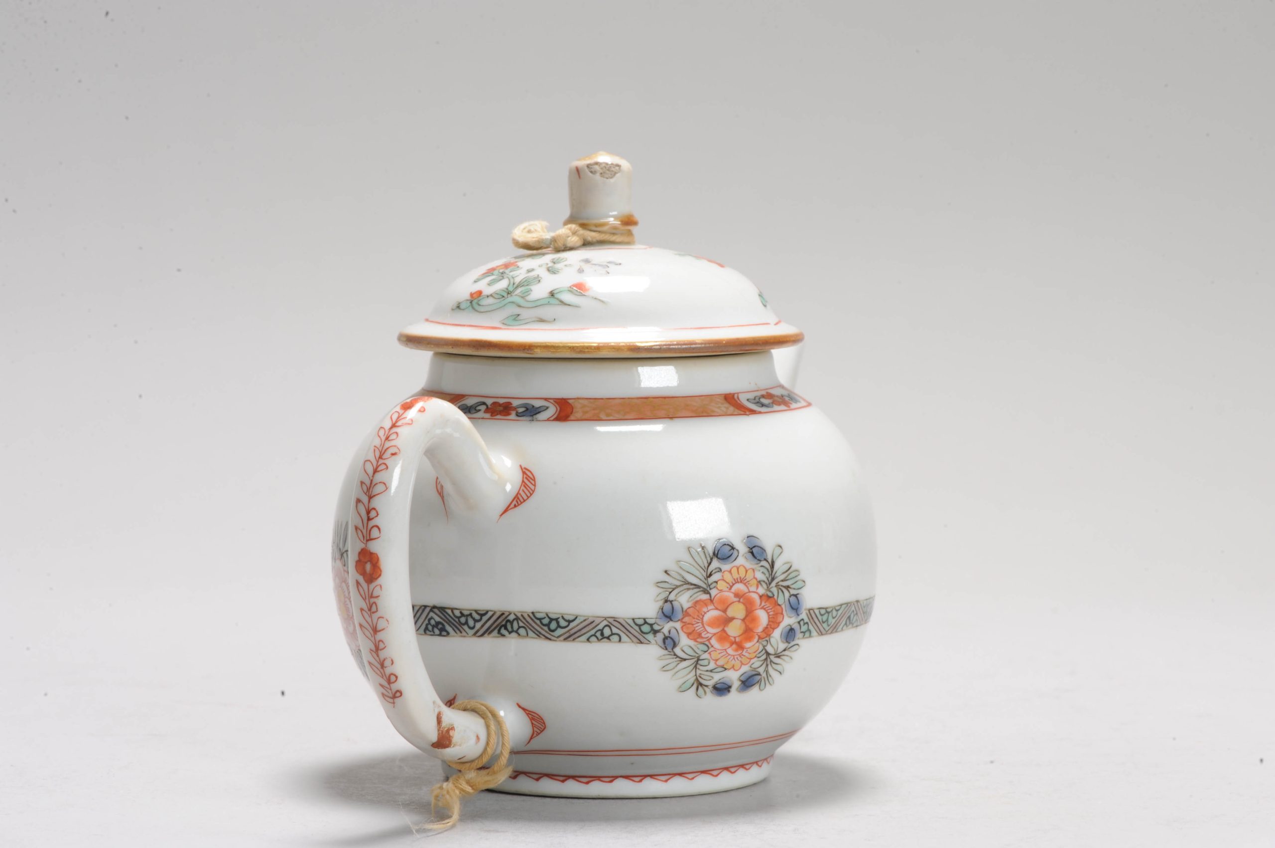 Antique Ca 1700 Chinese Porcelain Kangxi Famille Verte Rare Decorated Teapot - Image 10