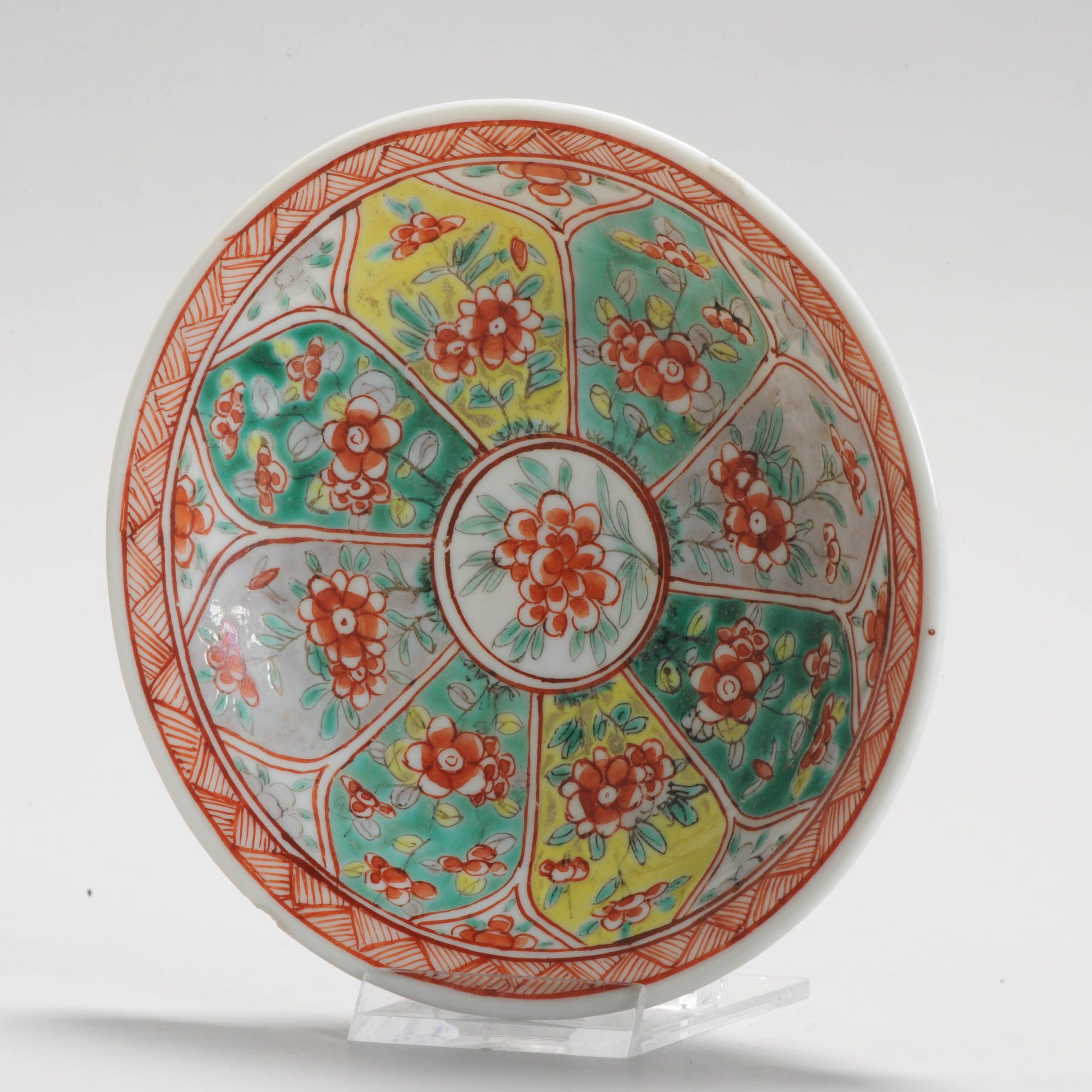 Antique 17C Chinese Porcelain Wucai Famille verte Dish and Lotus - Image 7