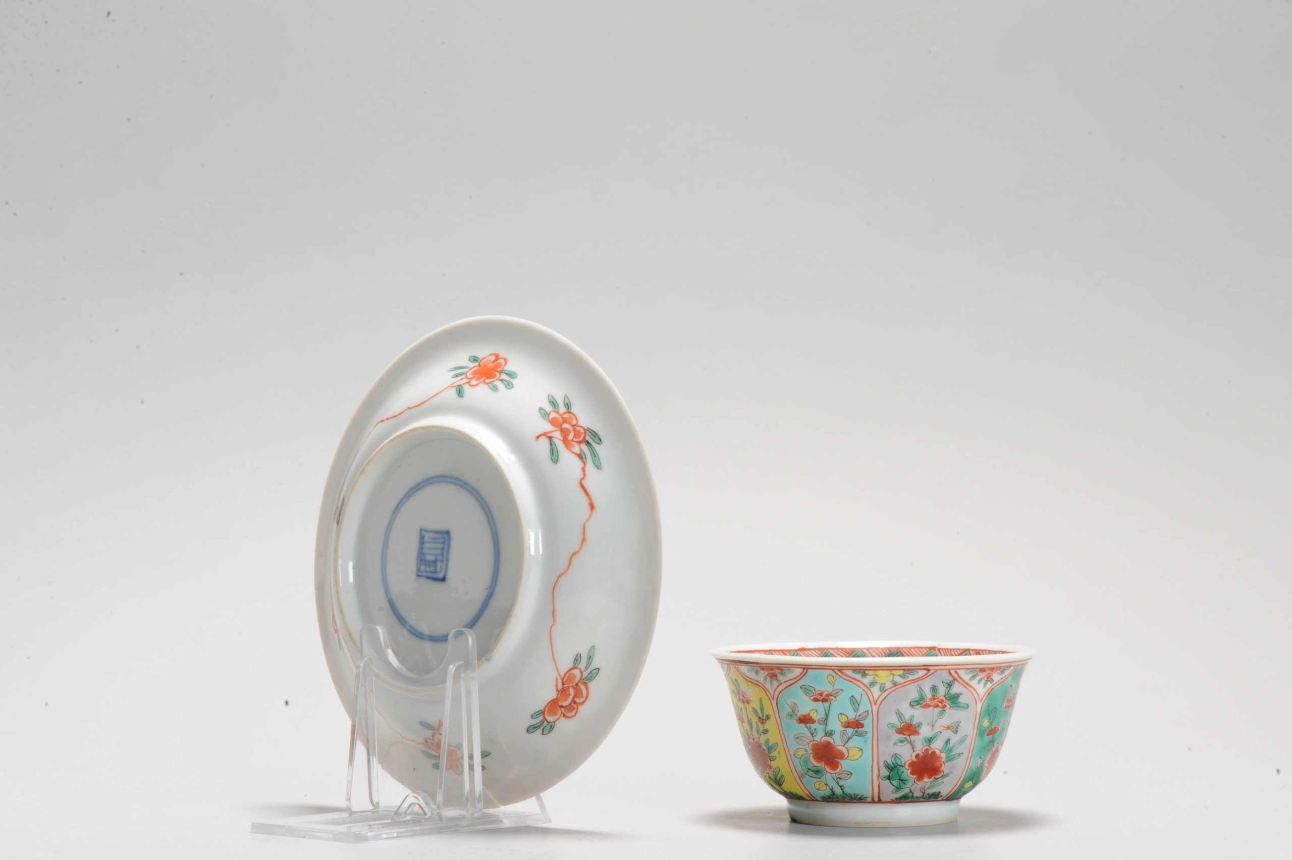 Antique 17C Chinese Porcelain Wucai Famille verte Dish and Lotus - Image 10