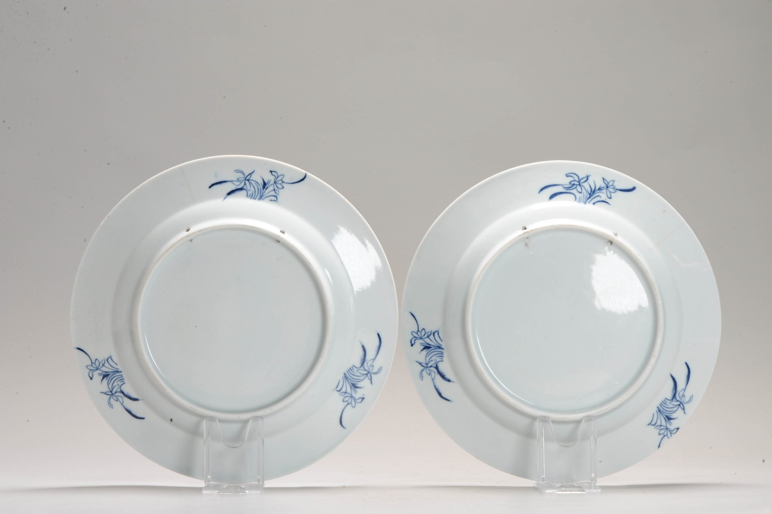 2 Antique ca 1900 european mosa dishes maastricht Landscape Kangxi Style - Image 7