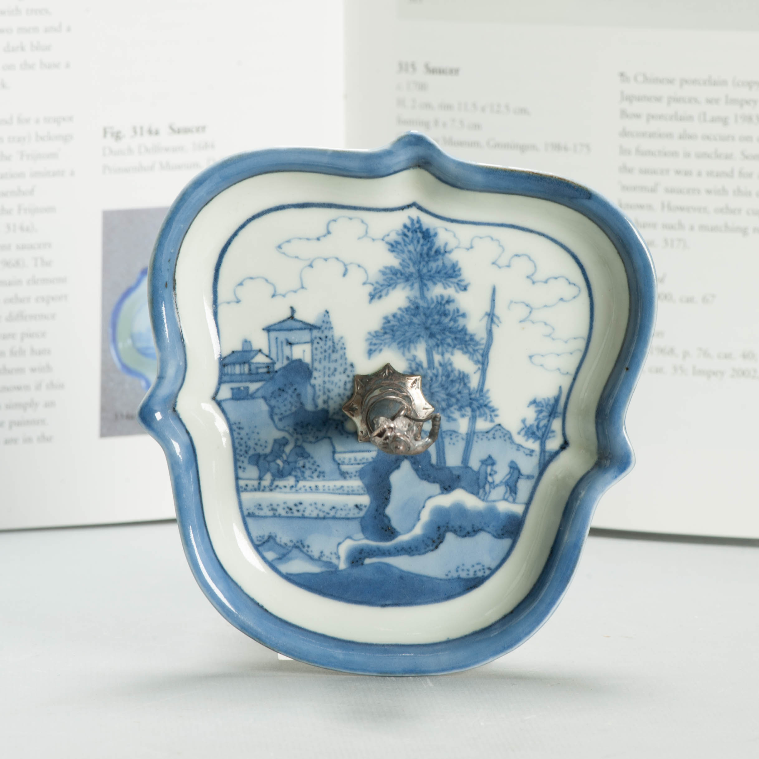 Antique c1700 Japanese Arita Van Frytom Porcelain Dish Dutch Silver Mounted - Image 6
