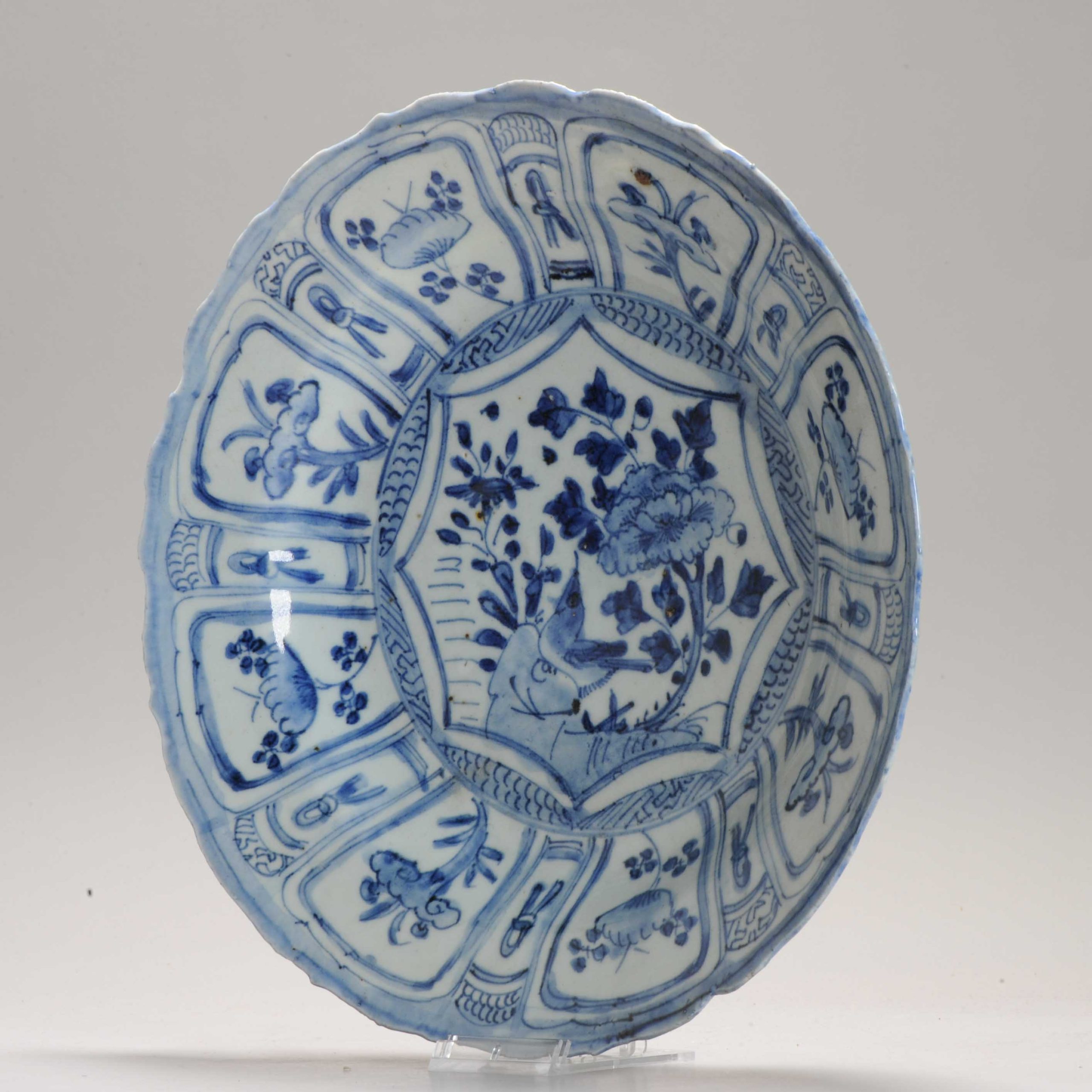 Antique Ming Period Chinese Porcelain Kraak Bird Charger Peony China - Image 12