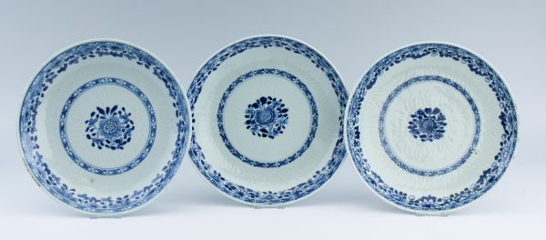 #10 Antique Chinese Porcelain 18th C Yongzheng/Qianlong Kraak Blue Dinner Plates - Image 8