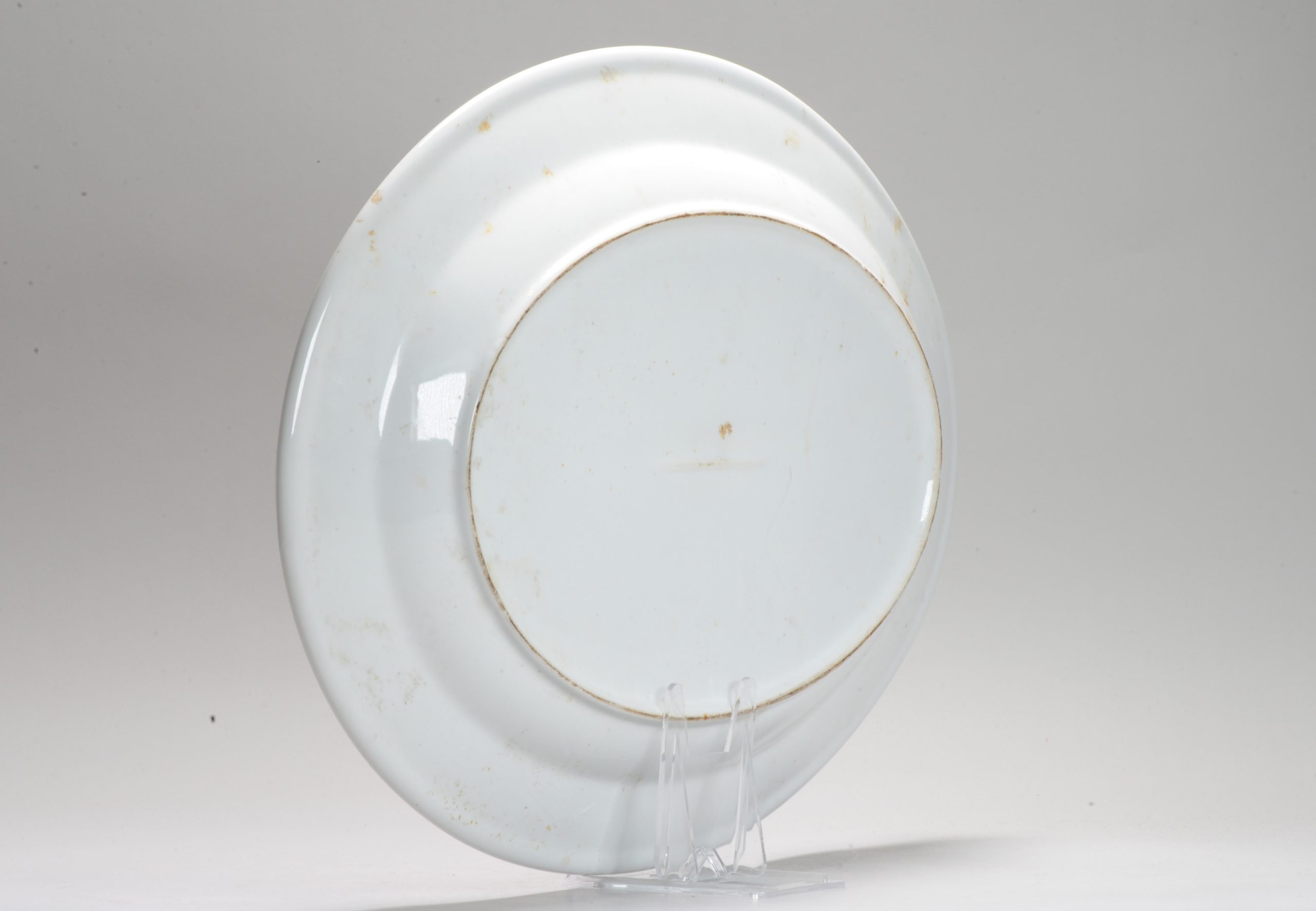 Antique British Chinese Style Blood and Milk Floral Porcelain Serving CHarger - Image 10