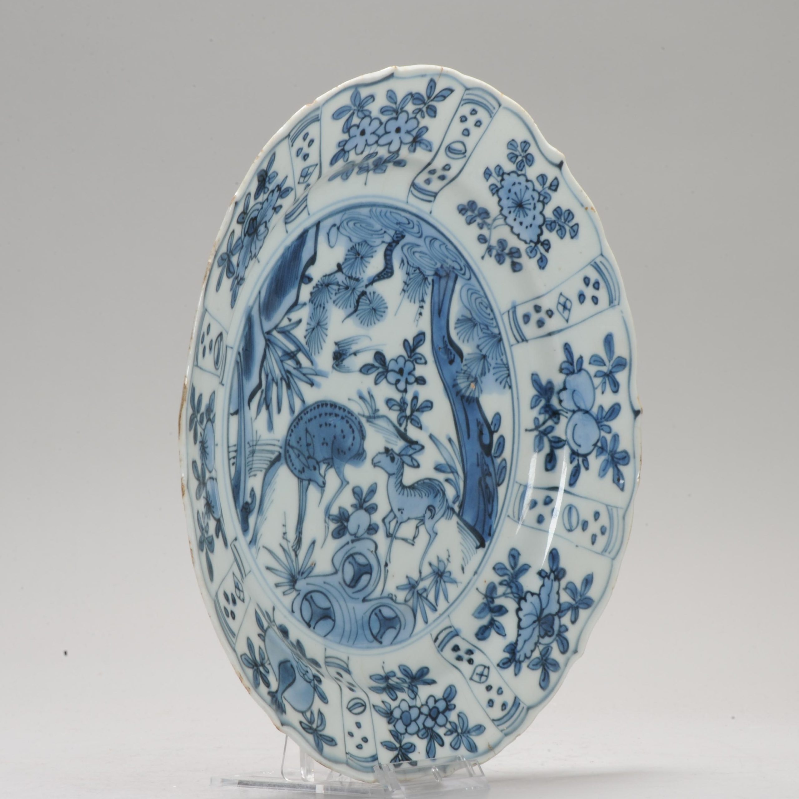 Antique Ming Period Chinese Porcelain Kraak two deer plate China Wanli - Image 3