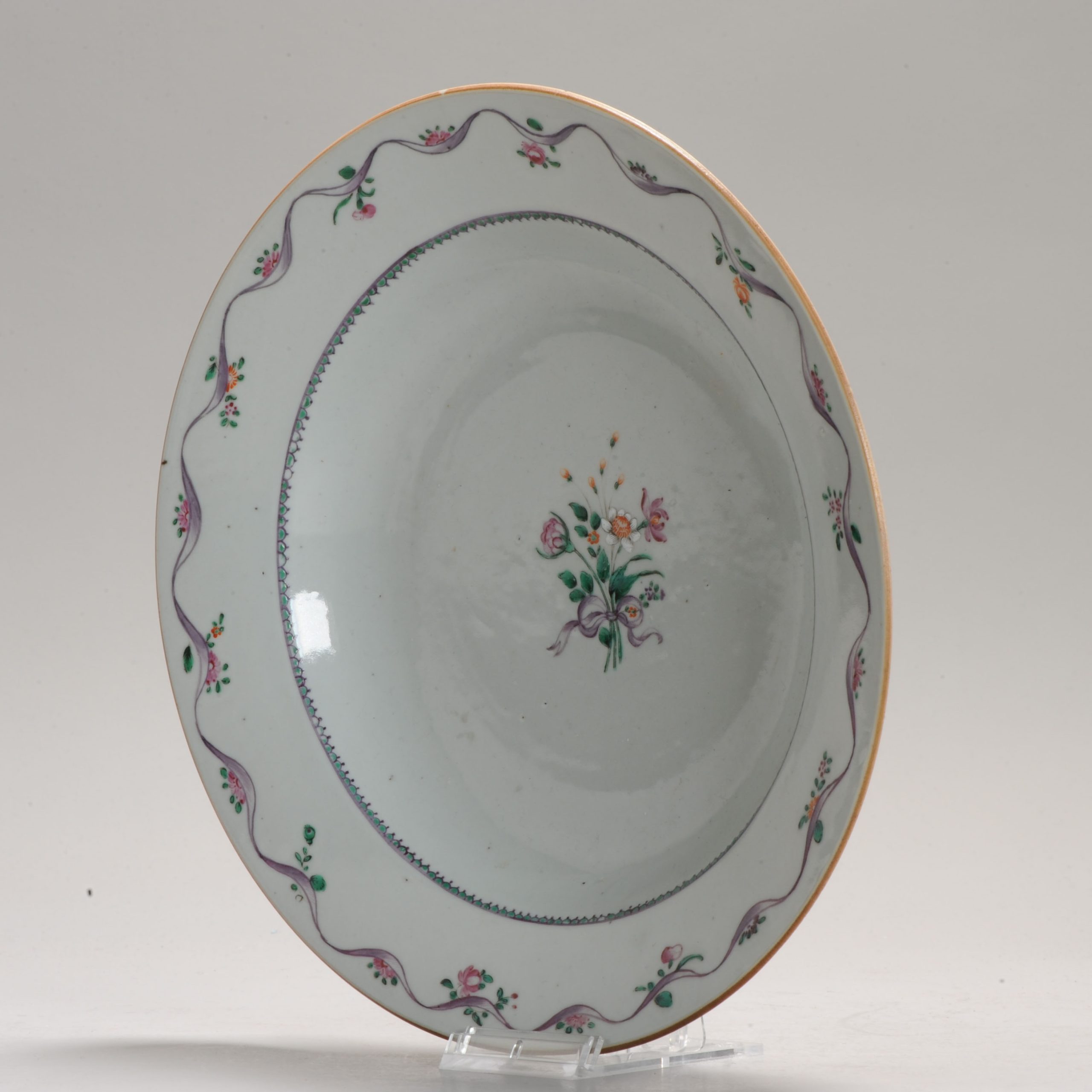 Antique Famille Rose Dish Chinese Plate 18th Floral Plate Chinese Porcelain Qianlong - Image 12