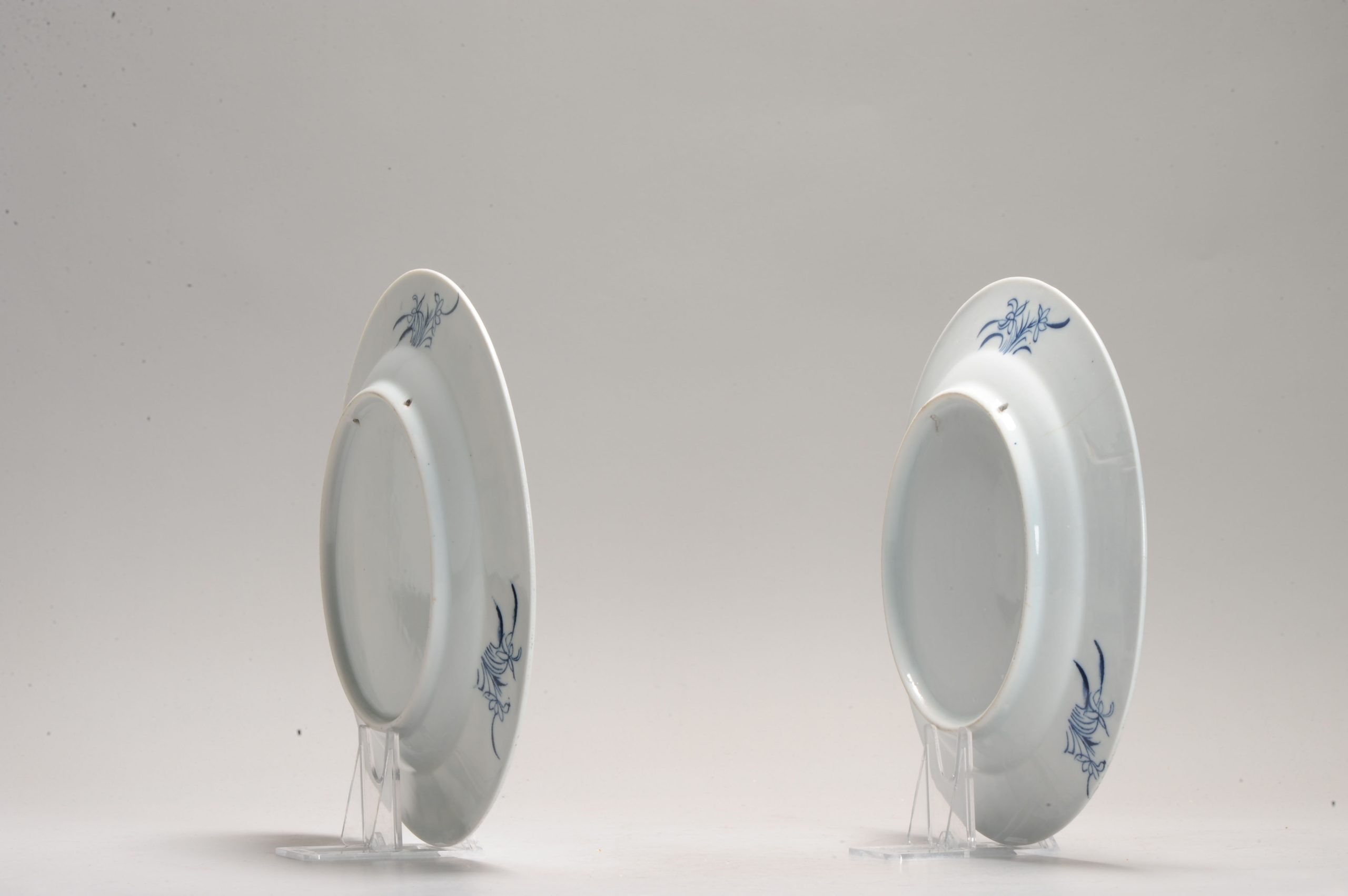 2 Antique ca 1900 european mosa dishes maastricht Landscape Kangxi Style - Image 5