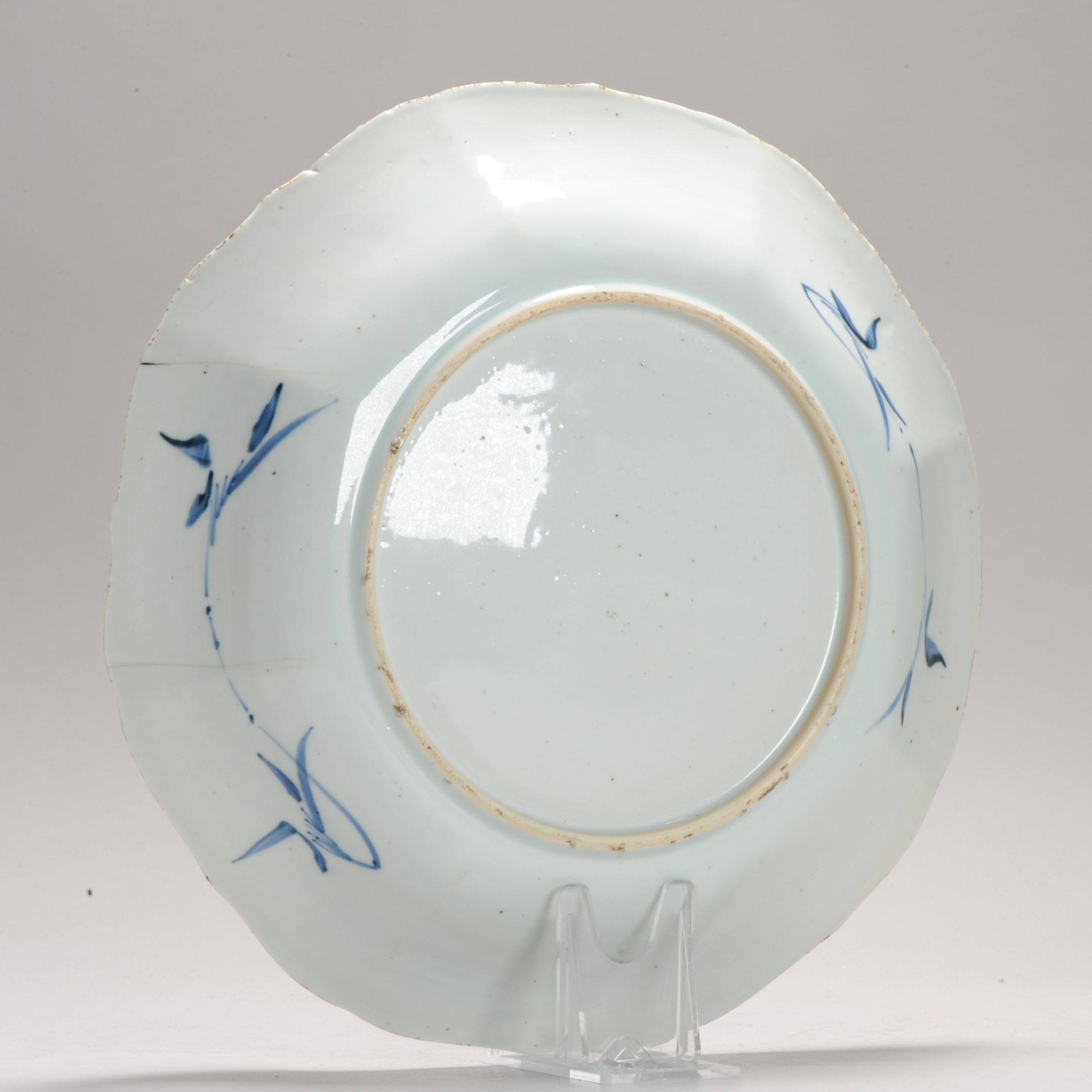 Antique Ca 1700 Chinese Porcelain Kangxi Blue and WHite Plate Xieyi Landscape - 图片 9