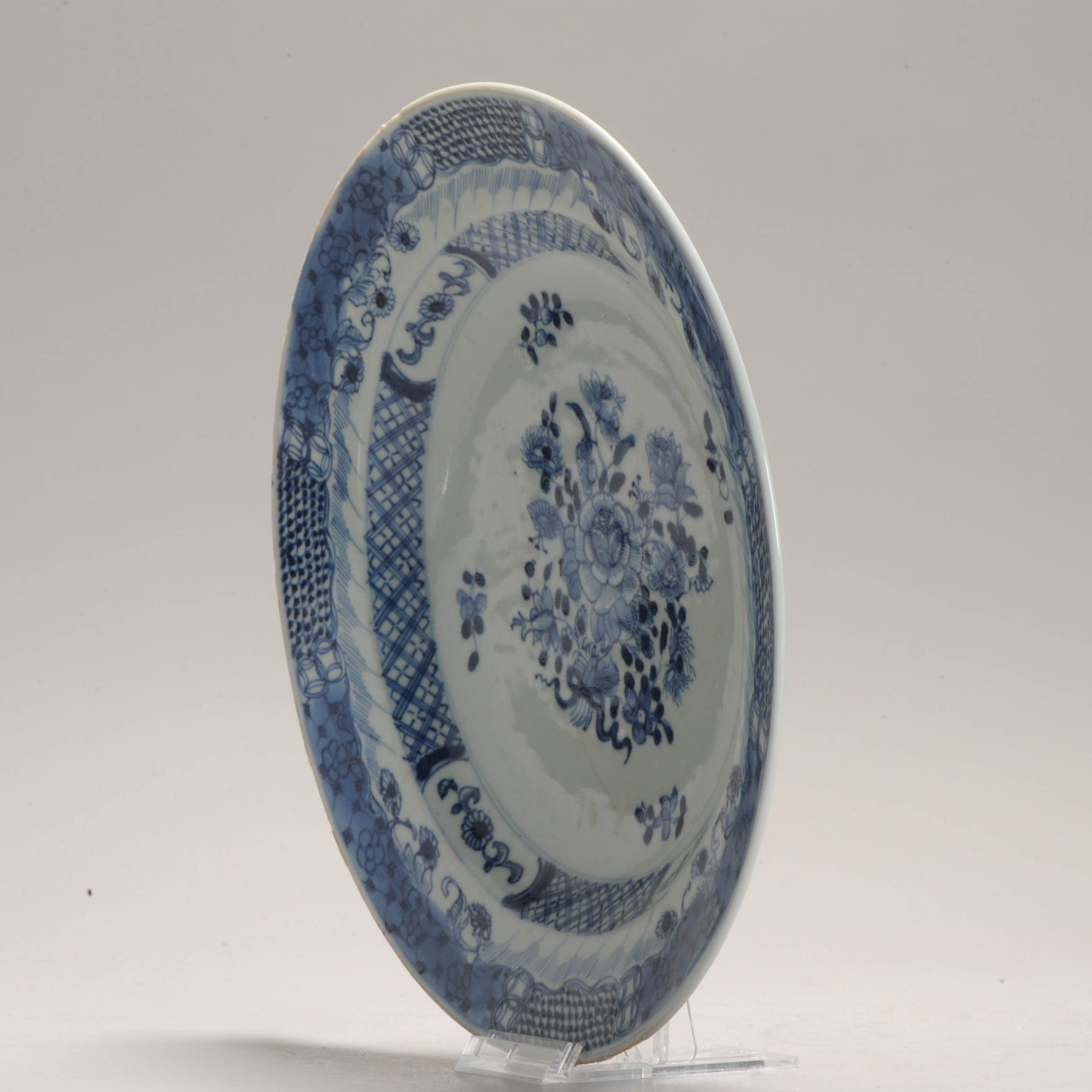 Antique Blue and White Chinese Plate 18th Floral Plate Chinese Porcelain Qing Dynasty - Image 10
