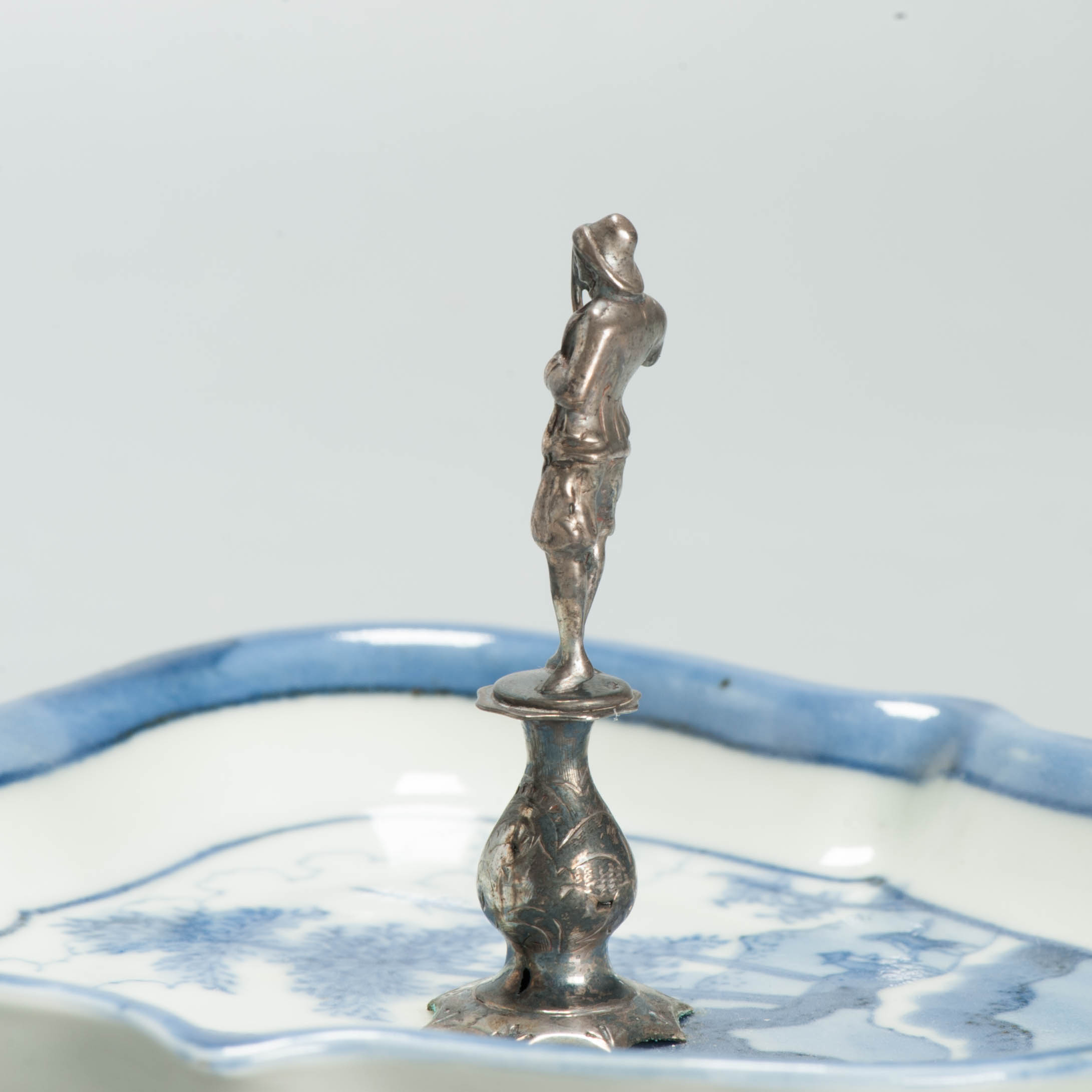 Antique c1700 Japanese Arita Van Frytom Porcelain Dish Dutch Silver Mounted - Image 4