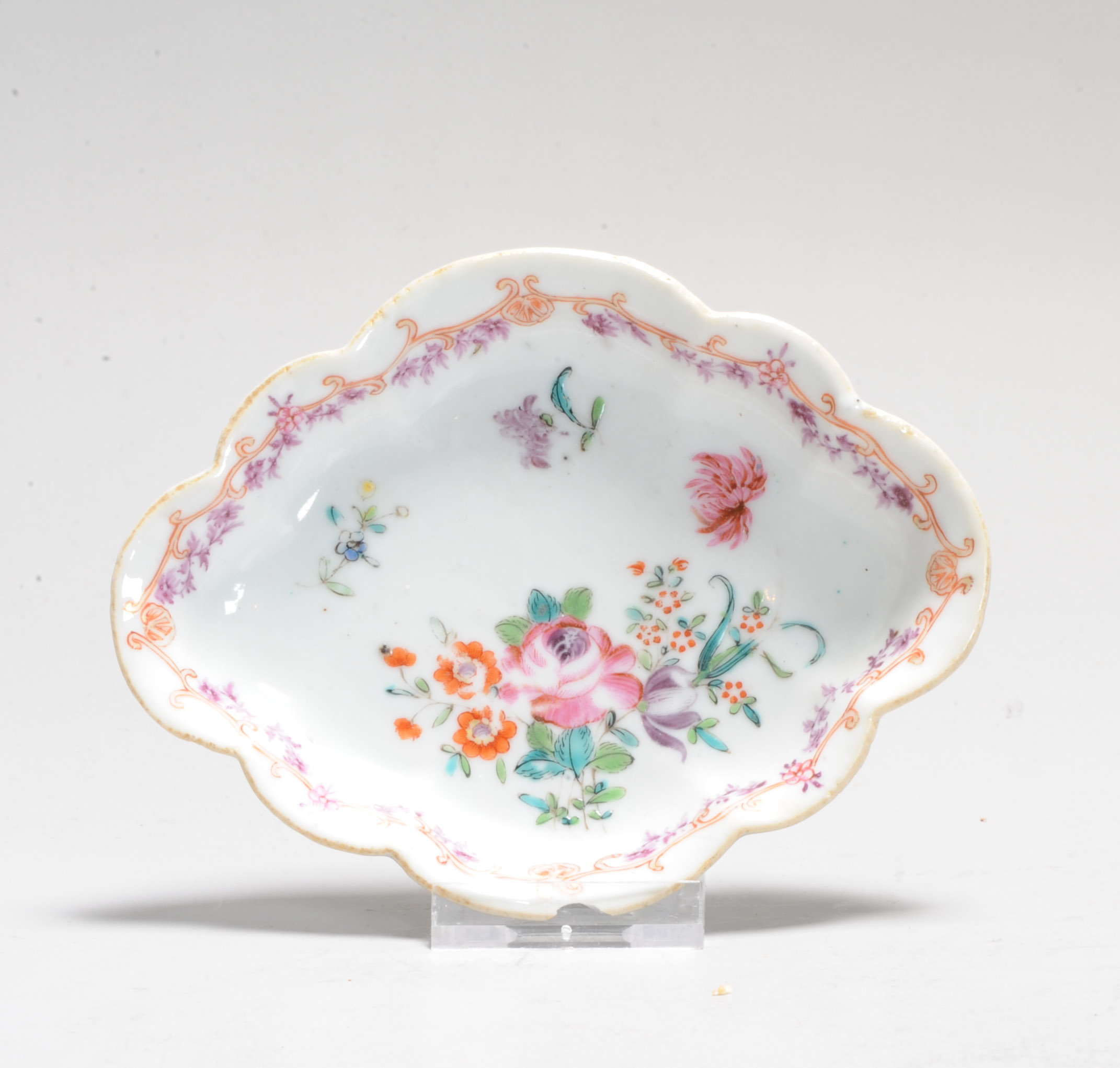 Antique 18C Qing period Chinese Porcelain Famille Rose Fencai Pattipan