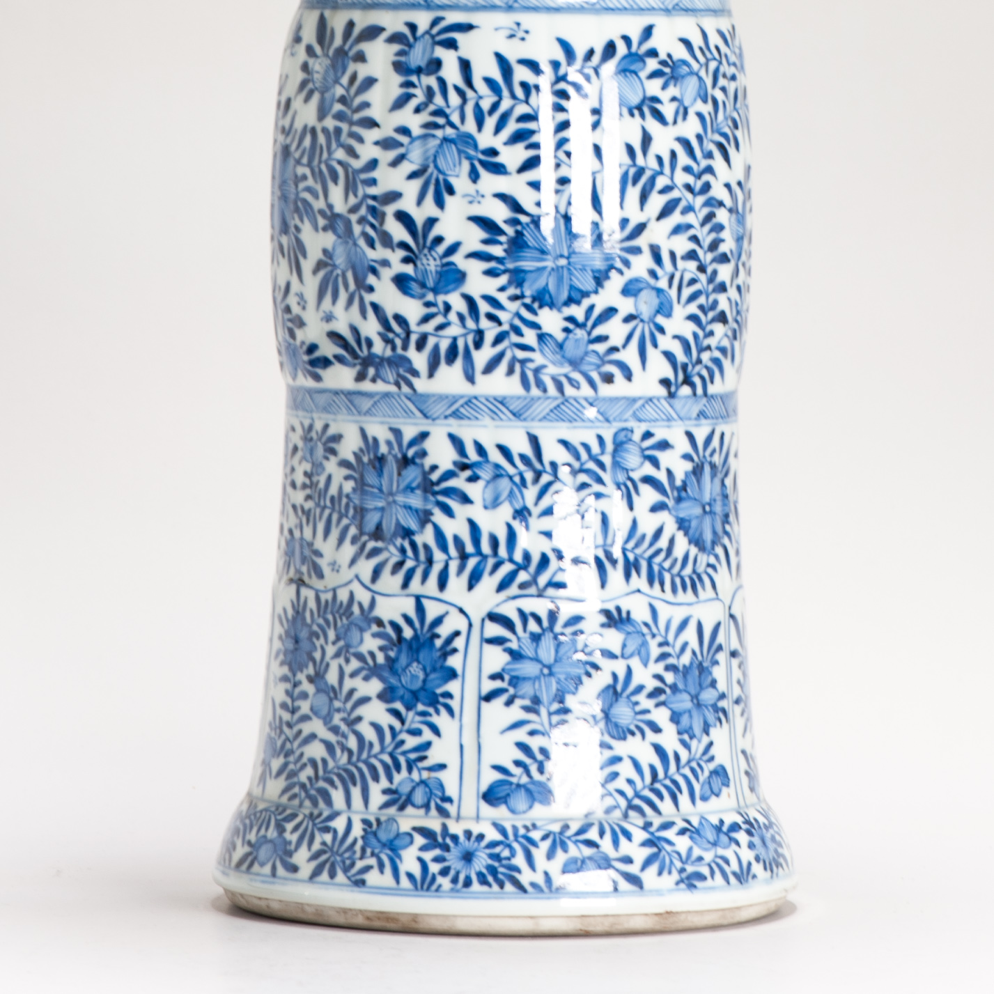 50CM GU Beaker Vase Chinese Porcelain Kangxi Period Blue and white Flowers Cobalt - Image 11