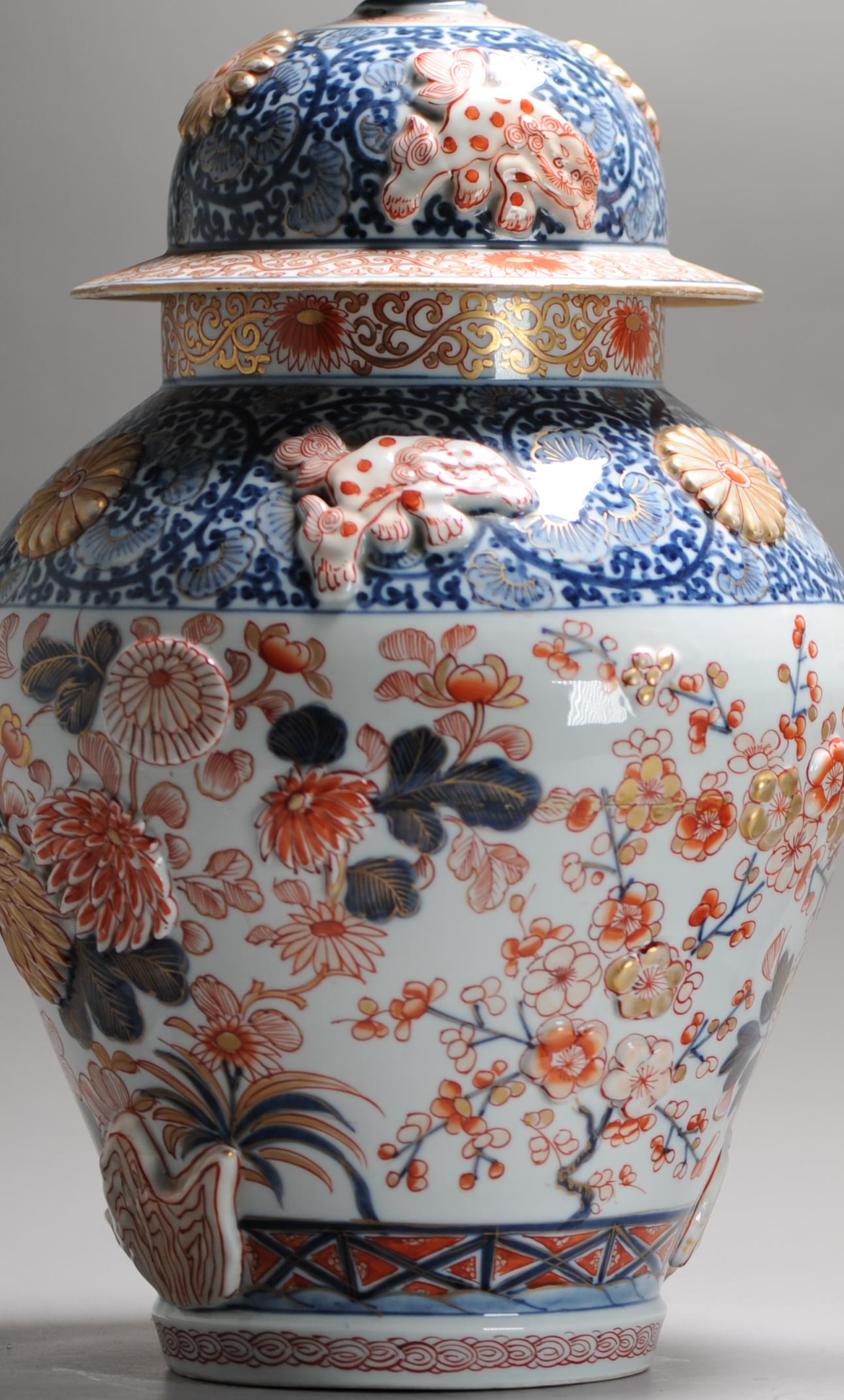 Antique 19th Century Japanese Style Porcelain Garniture Vases Edme Samson Paris - Image 5