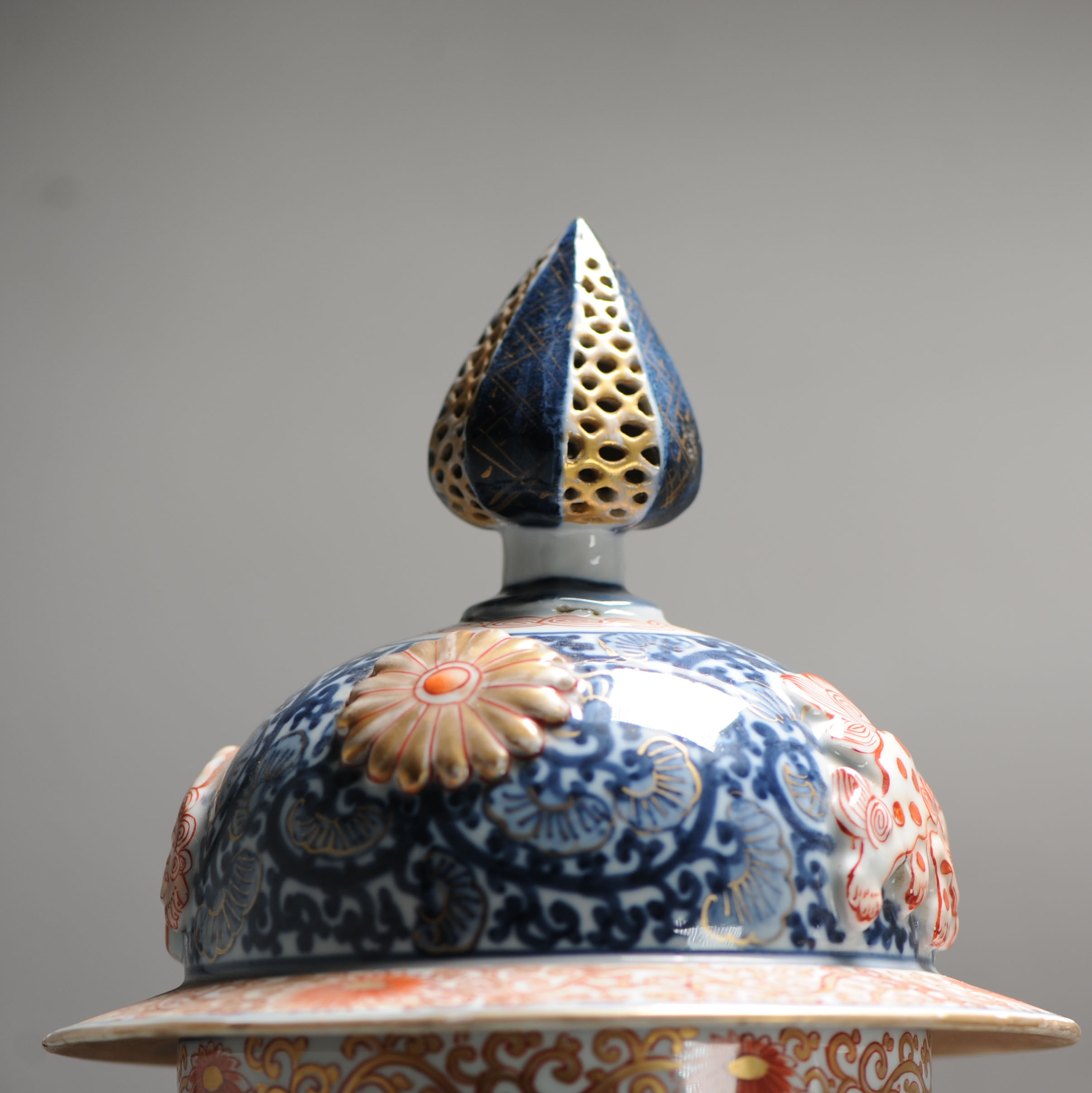 Antique 19th Century Japanese Style Porcelain Garniture Vases Edme Samson Paris - Image 14
