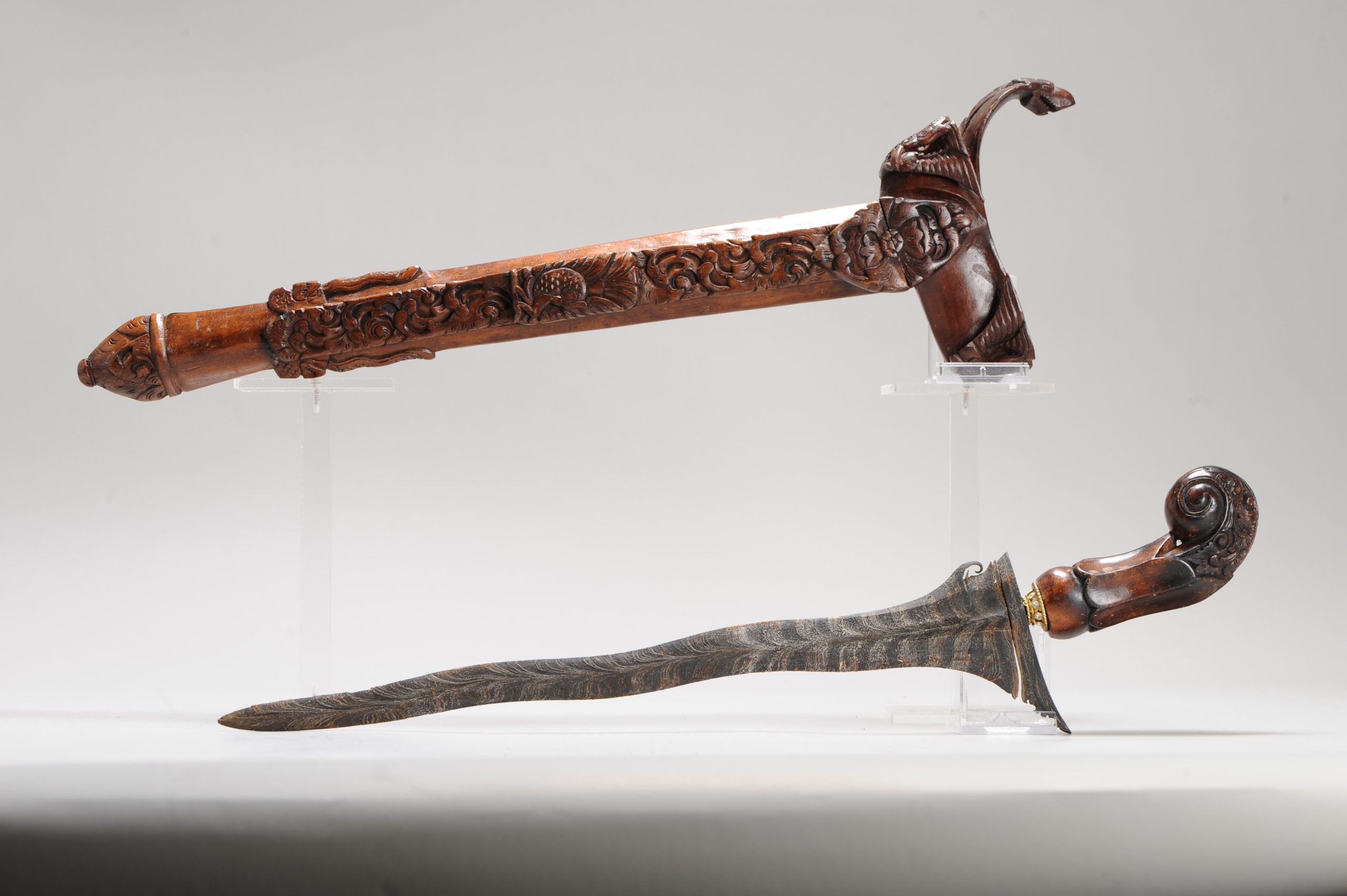 Antique 19/20c Weapon  Keris Ukurian Ceremonial Sword Dagger Southeast Asia Indonesia