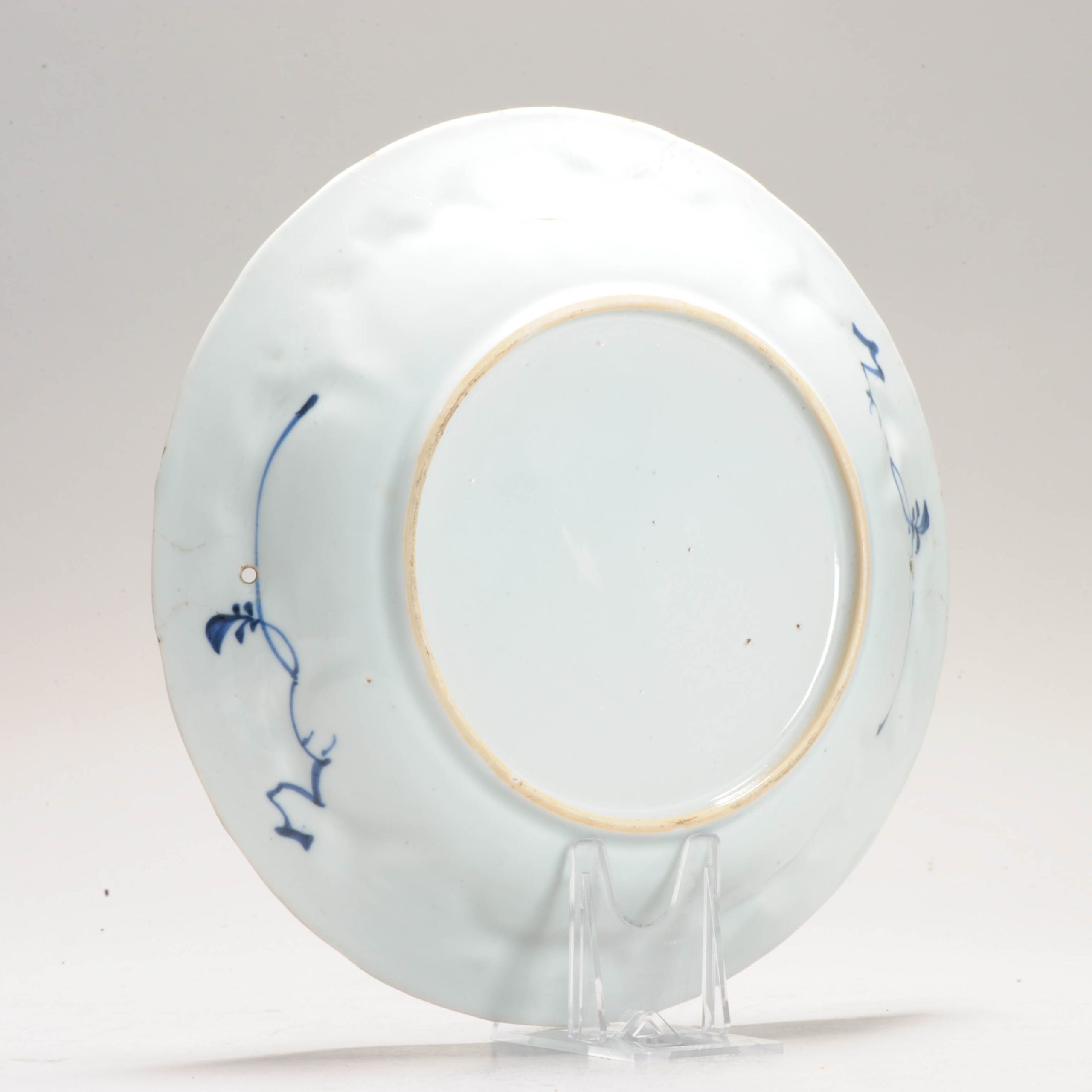 Chinese Kangxi Period Porcelain Moulded Dish Liza Garden Scene Blue White - Image 8
