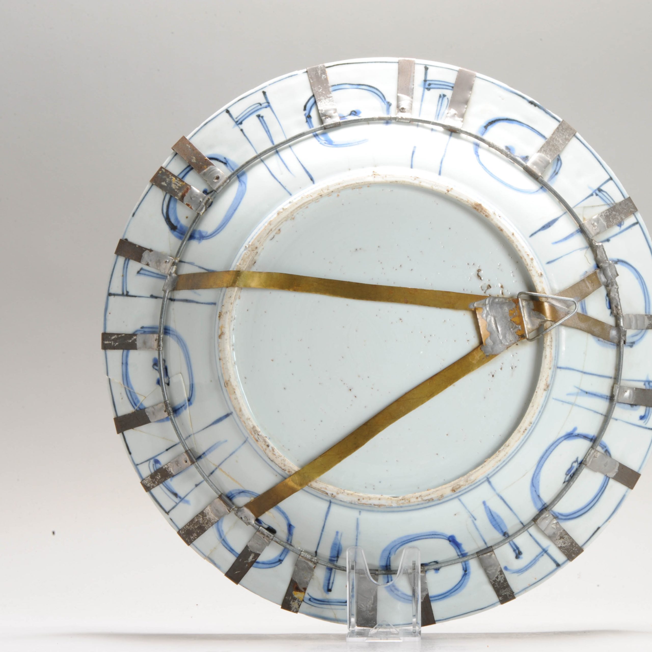 Antique Ming Period Chinese Porcelain Kraak Ducks Geese Landscape Charger - 图片 7