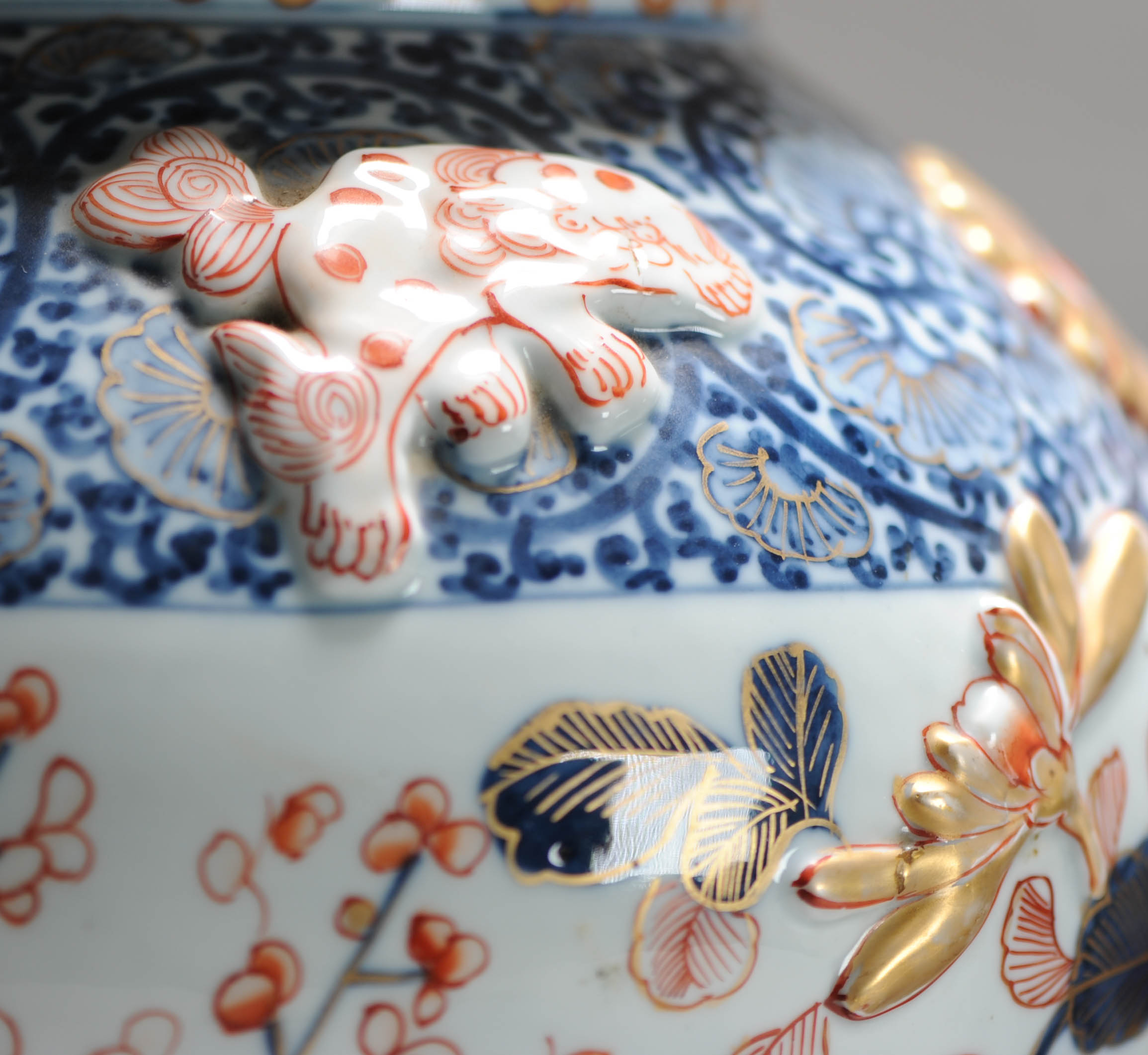 Antique 19th Century Japanese Style Porcelain Garniture Vases Edme Samson Paris - Image 12