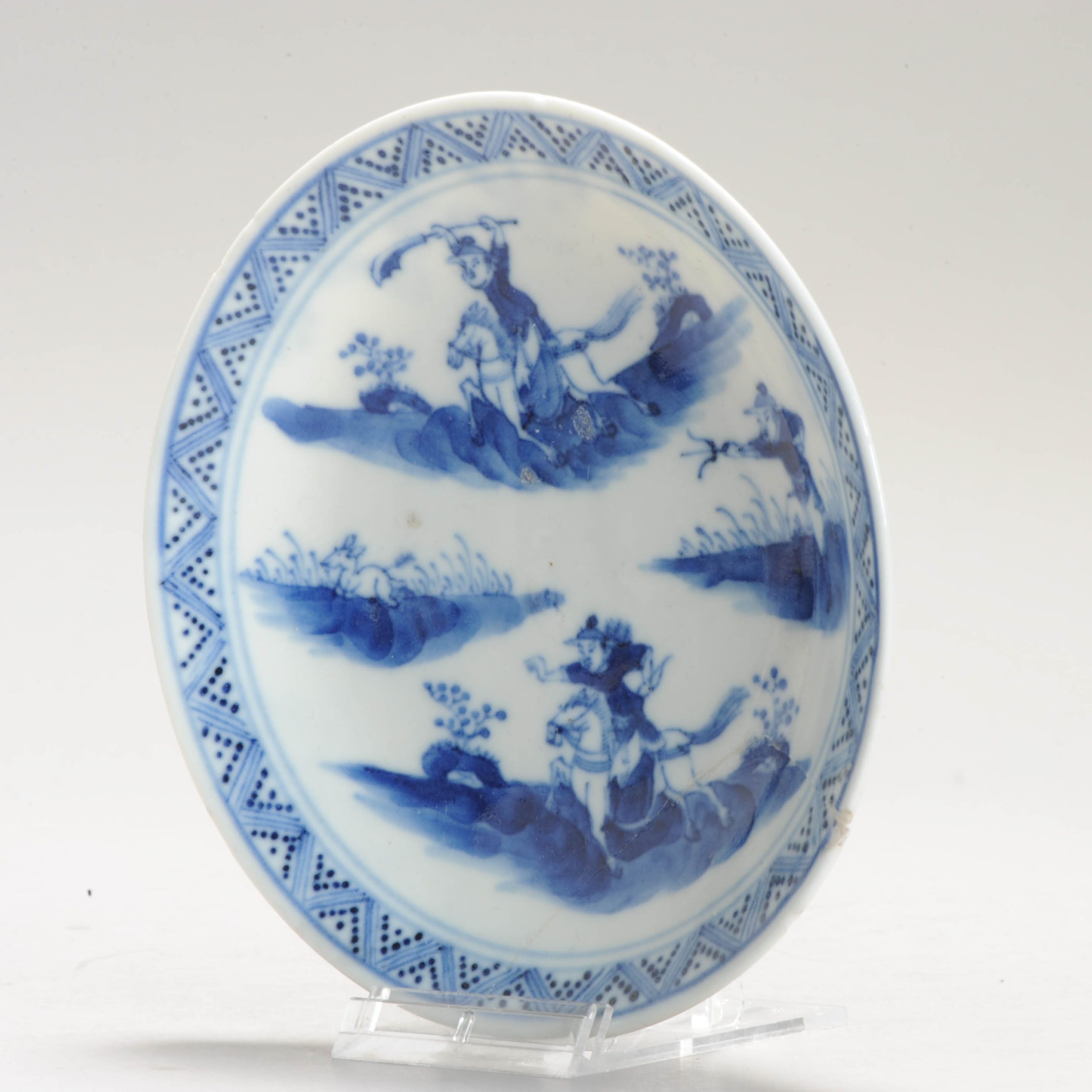 Guangxu 19th Kangxi Marked Chinese Porcelain Plate Hunter Scene - China - Antique - Image 12