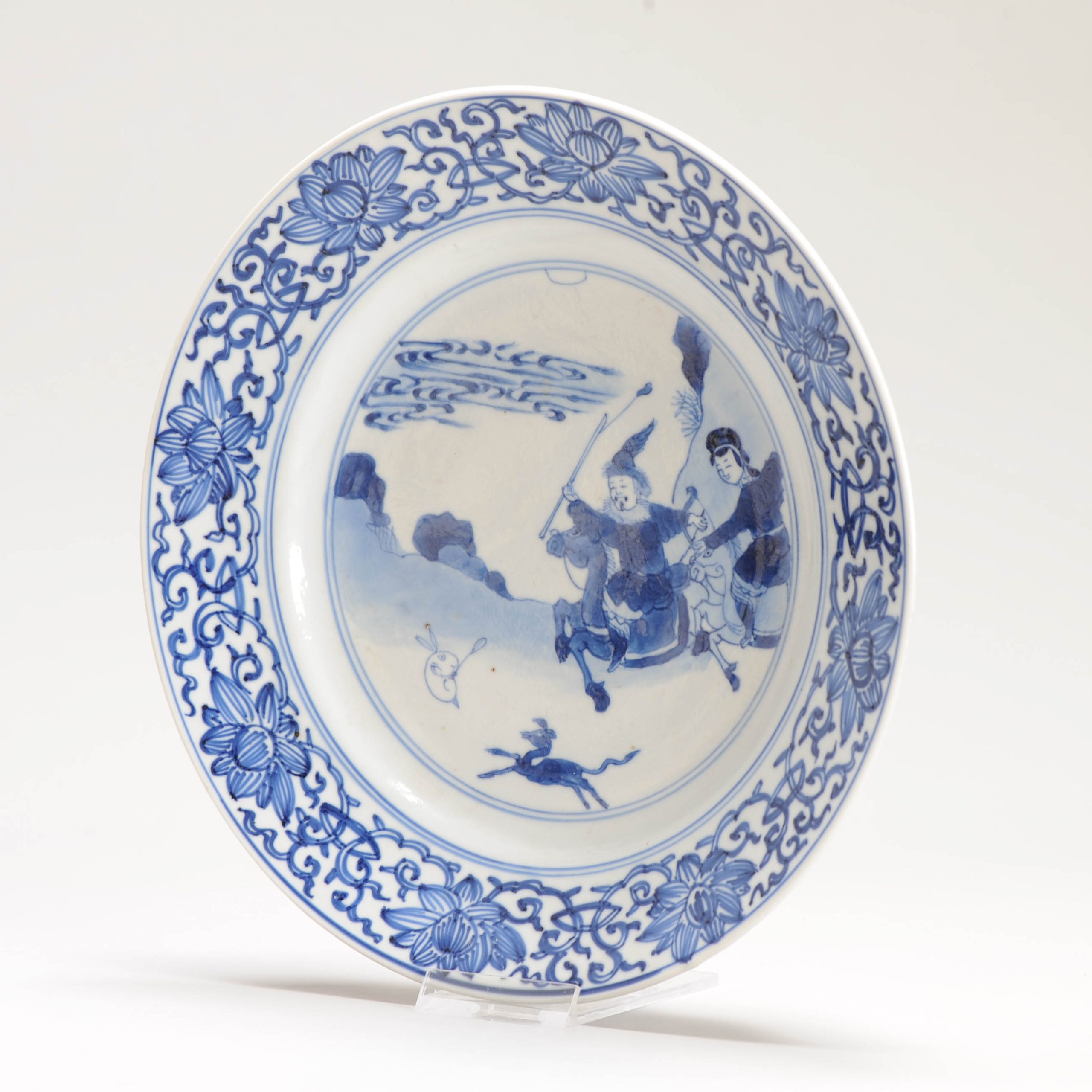 A Rare Kangxi period Chinese porcelain Rabit Hunt Plate with Marked BAse - Image 6